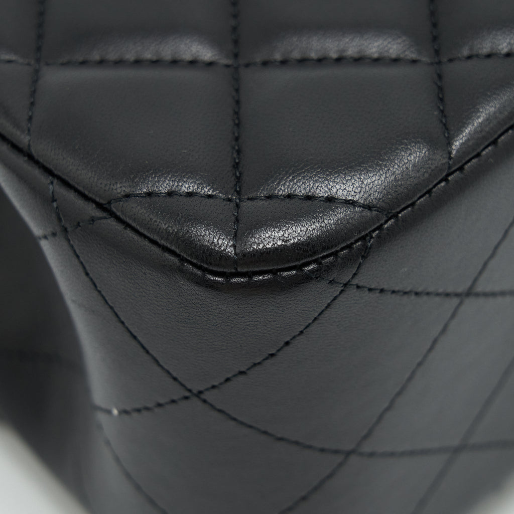 CHANEL JUMBO CLASSIC DOUBLE FLAP LAMBSKIN BLACK SHW