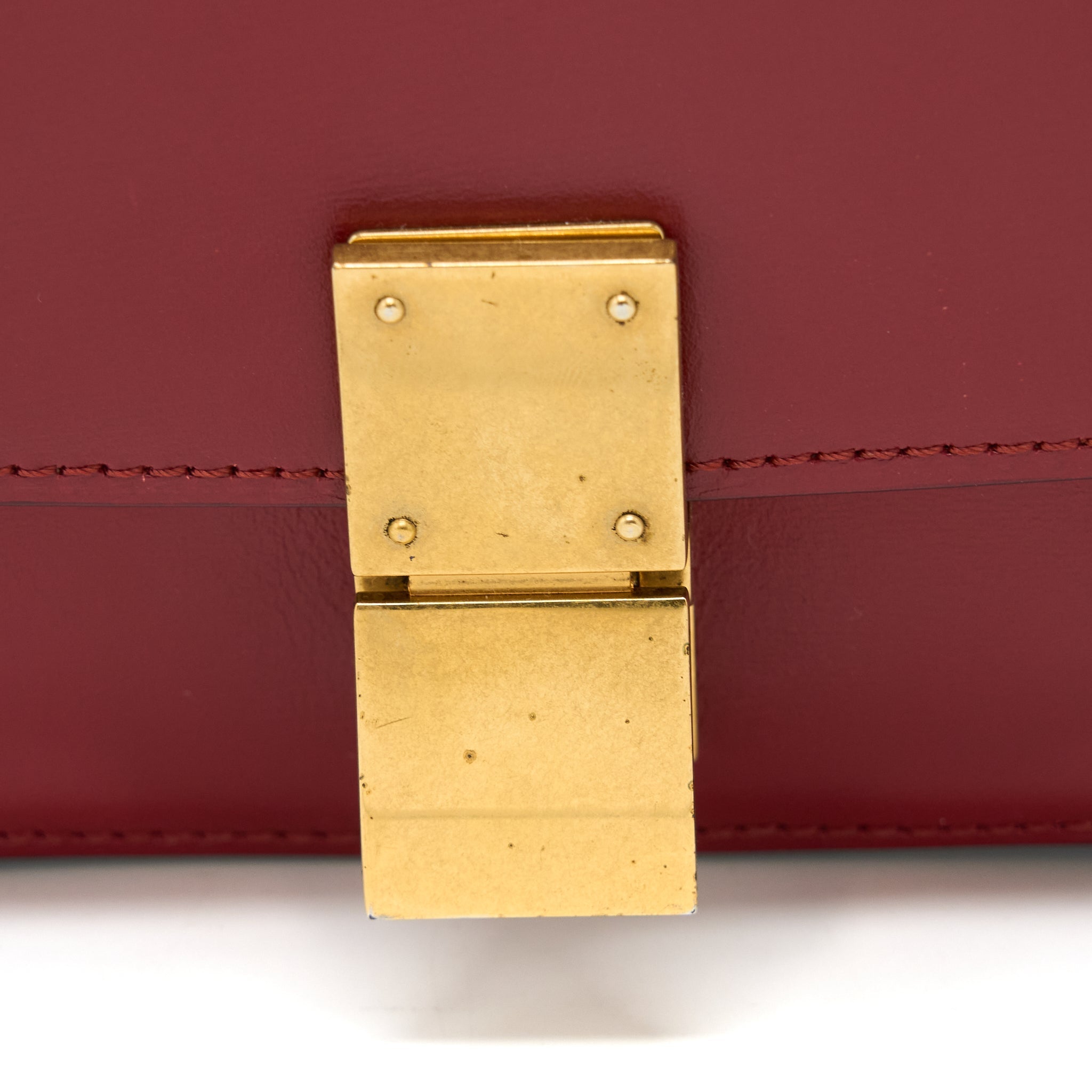 CELINE MINI BOX CALFSKIN RED GHW