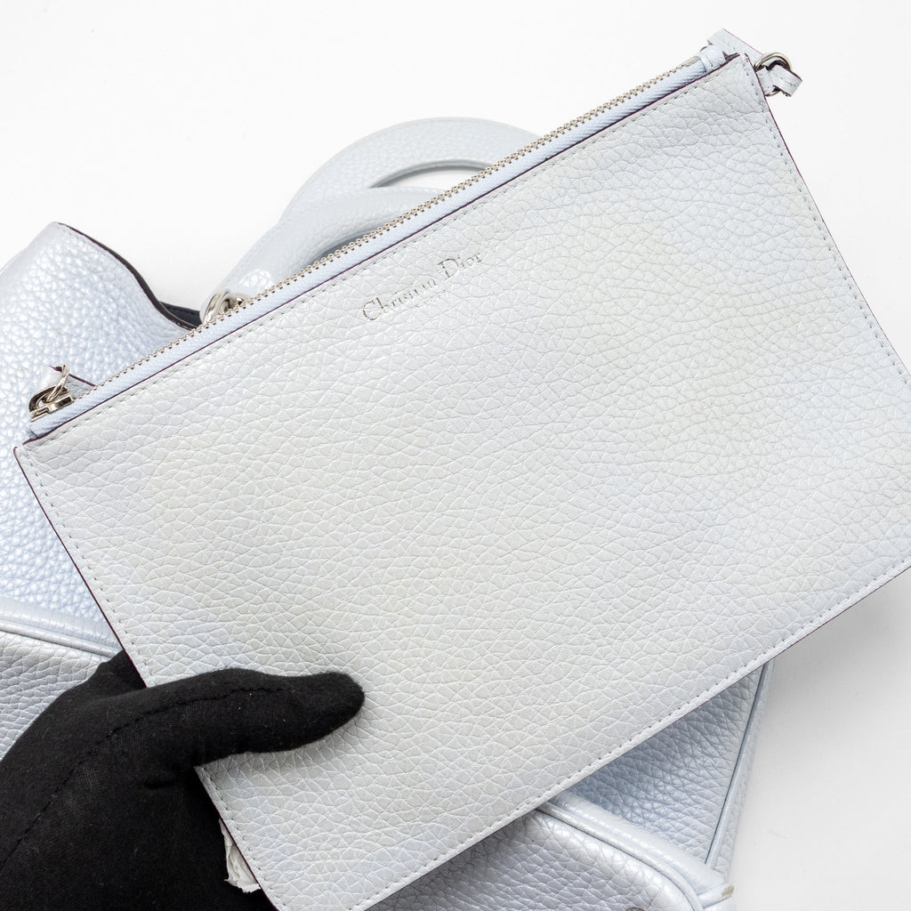 DIOR DIORISSIMO TOTE BAG GRAINED CALFSKIN LIGHT GREY SHW