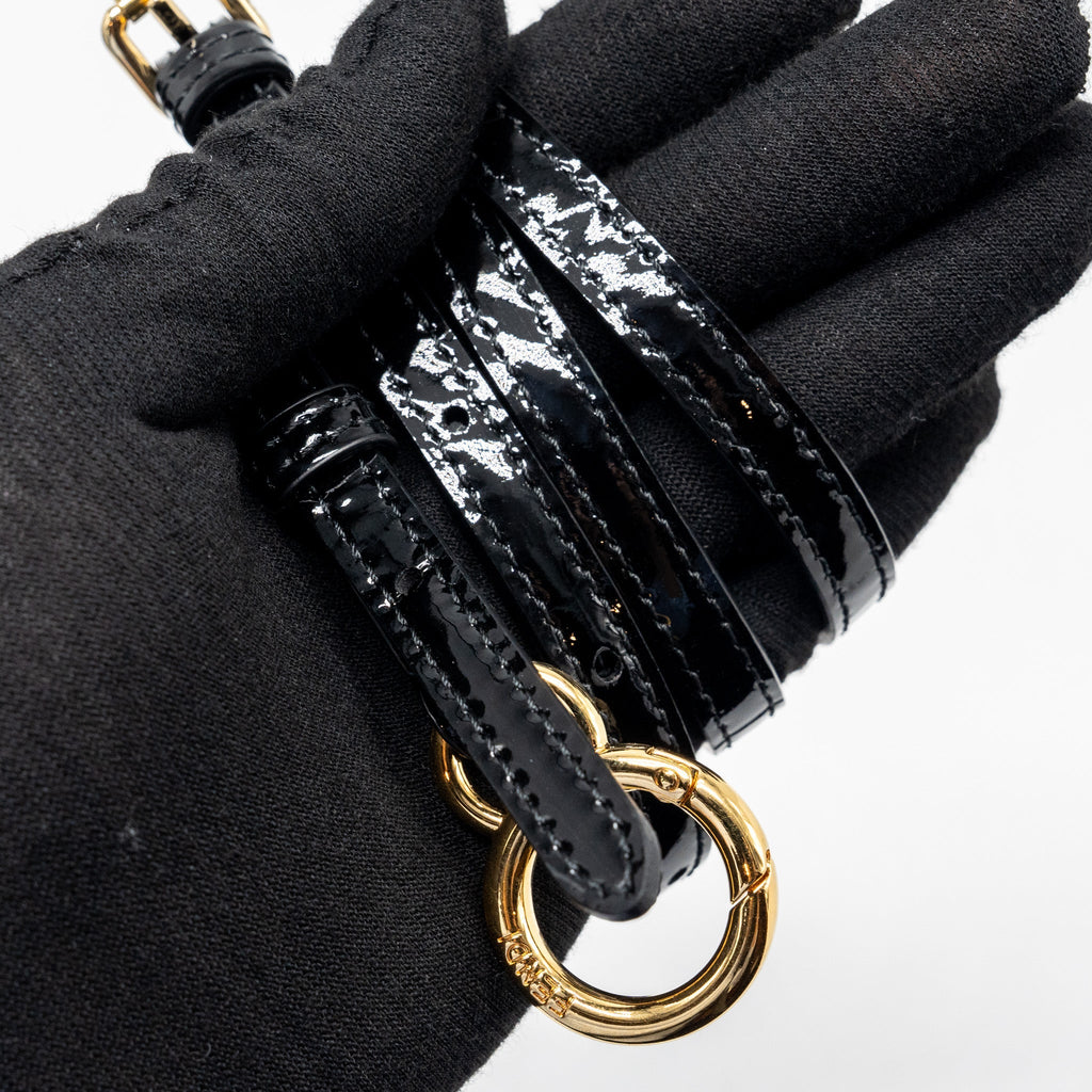 FENDI MINI PEEKABOO PATENT BLACK GHW