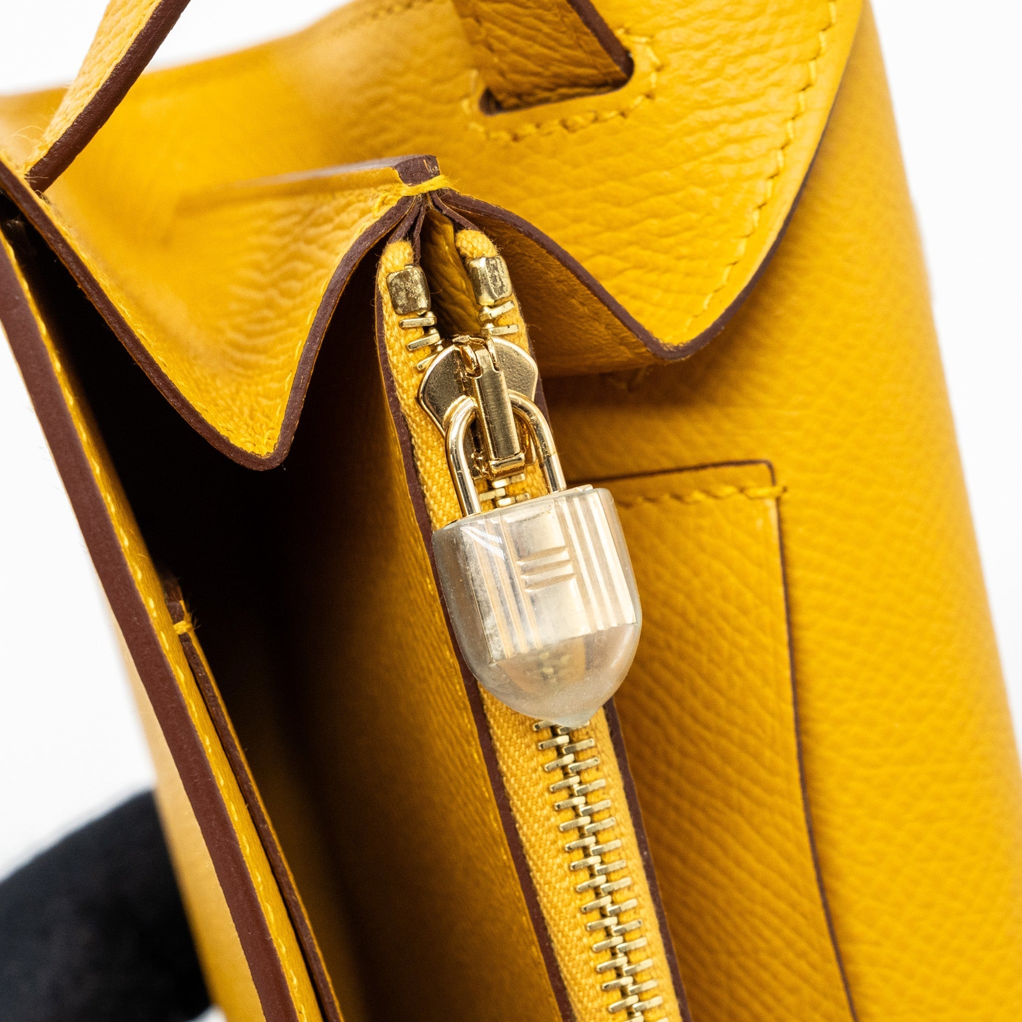 HERMES KELLY TO GO EPSOM JAUNE AMBER GHW