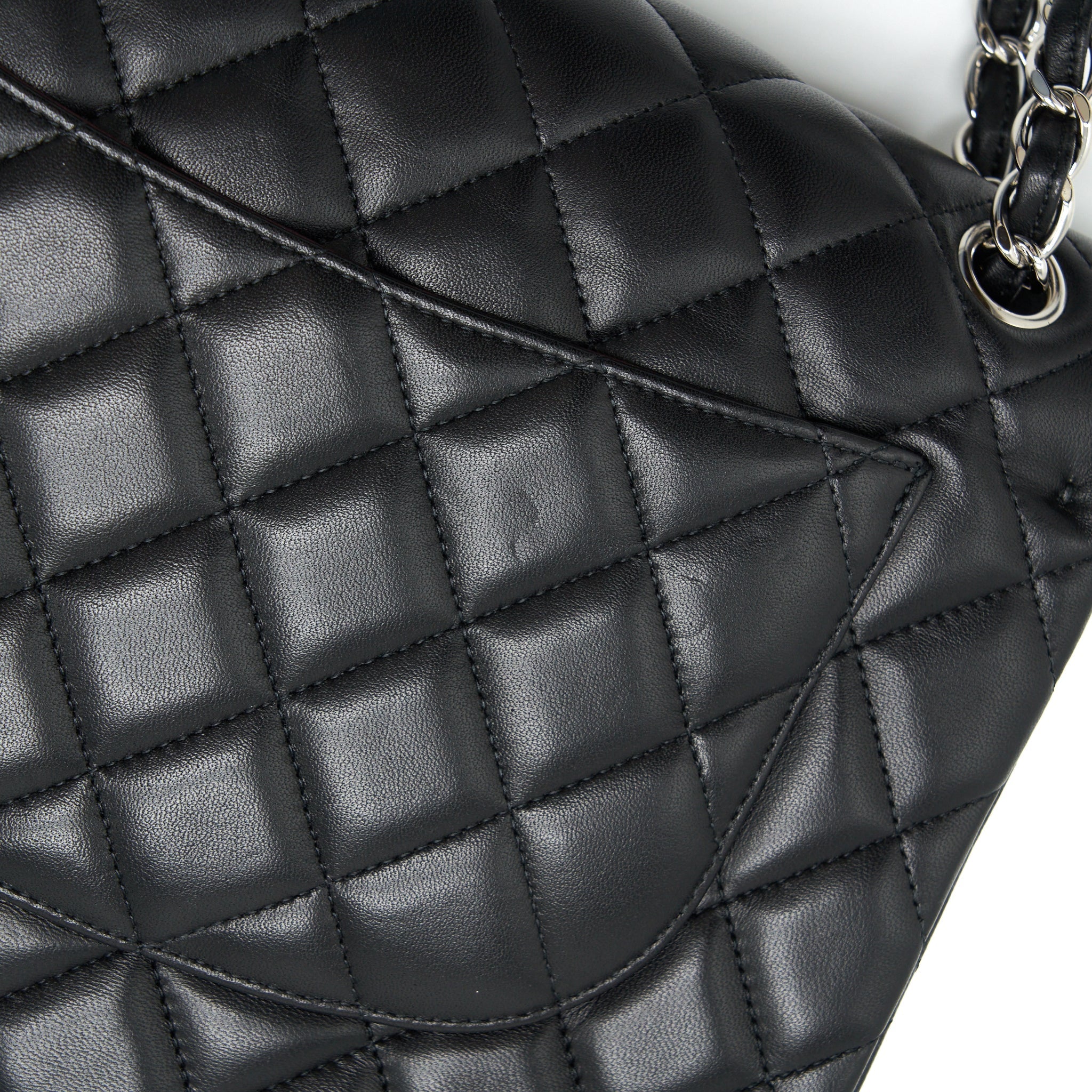 CHANEL JUMBO CLASSIC DOUBLE FLAP LAMBSKIN BLACK SHW