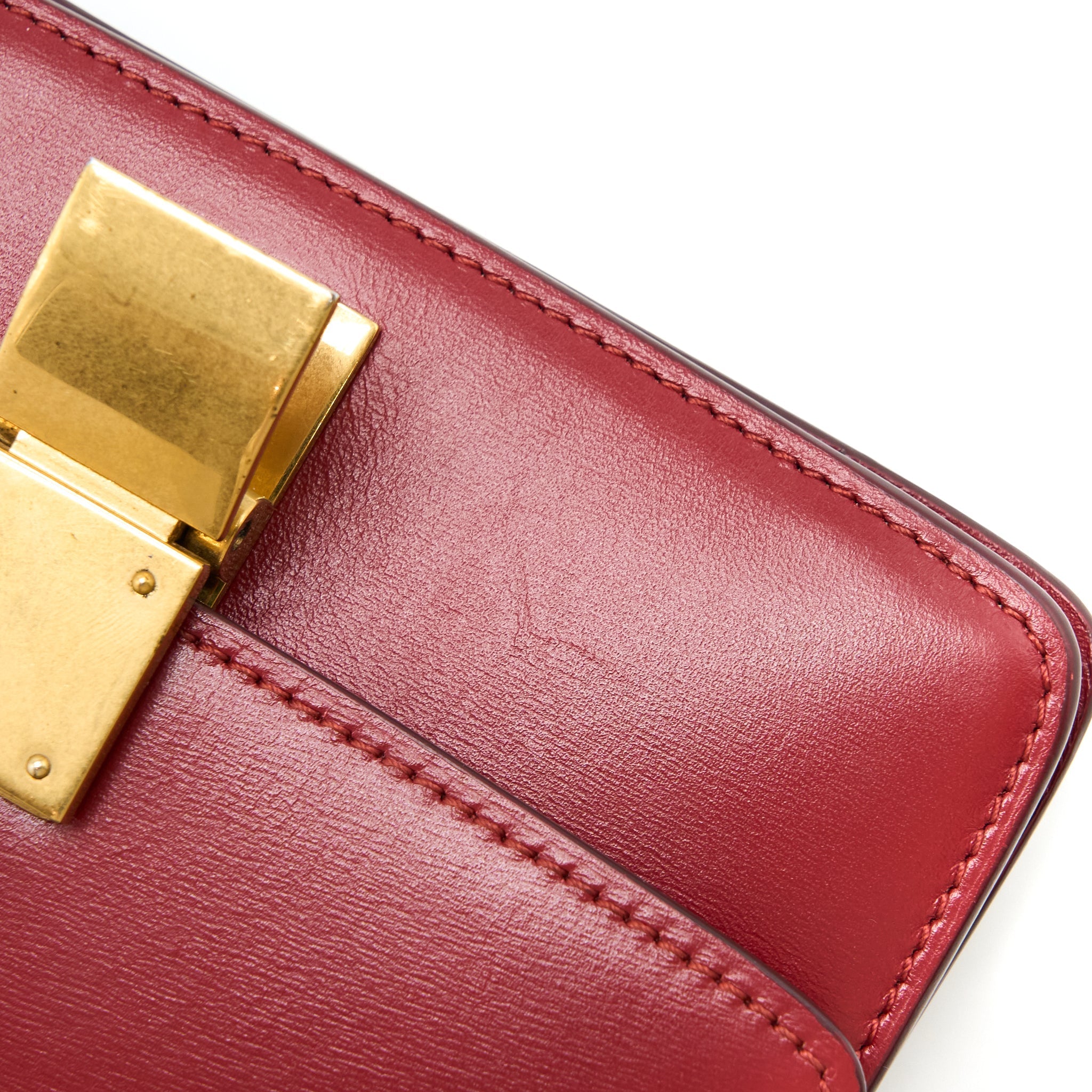 CELINE MINI BOX CALFSKIN RED GHW