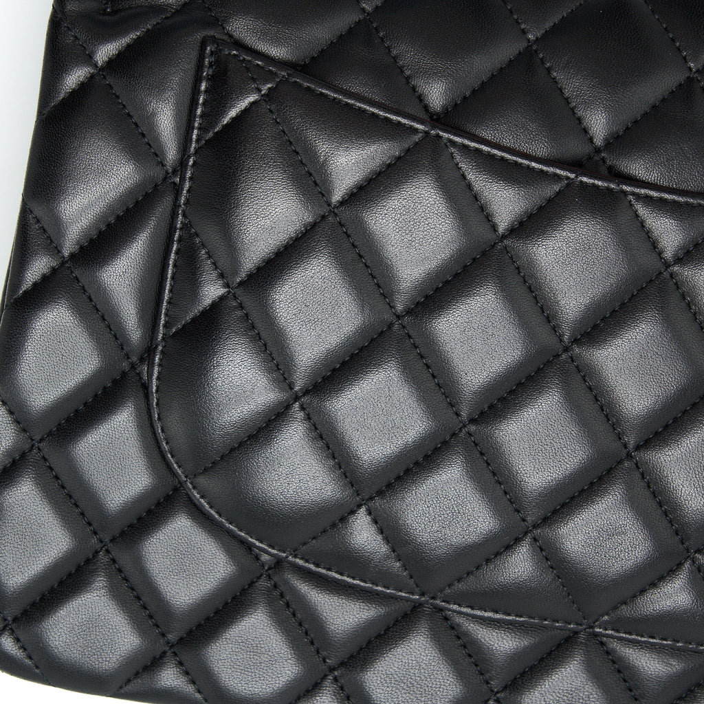 CHANEL JUMBO CLASSIC DOUBLE FLAP LAMBSKIN BLACK SHW
