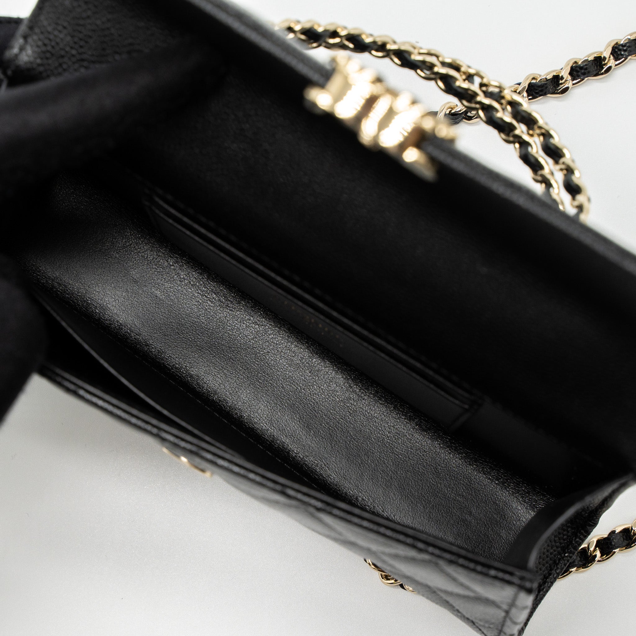 CHANEL 23P TOP HANDLE MINI FLAP BAG CAVIAR BLACK LGHW (MCROCHIP)
