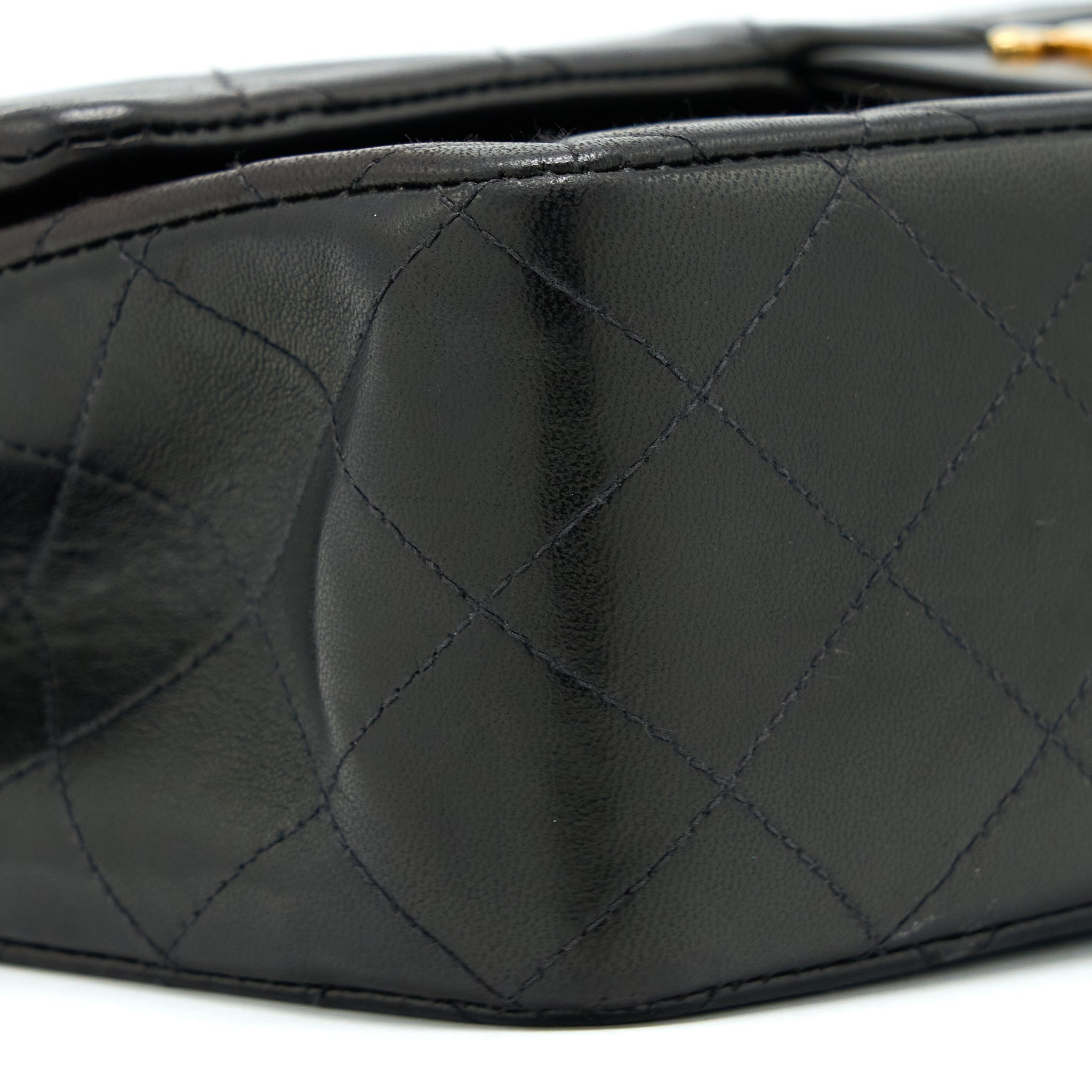 CHANEL VINTAGE CLASSIC DOUBLE FLAP BAG LAMBSKIN BLACK GHW