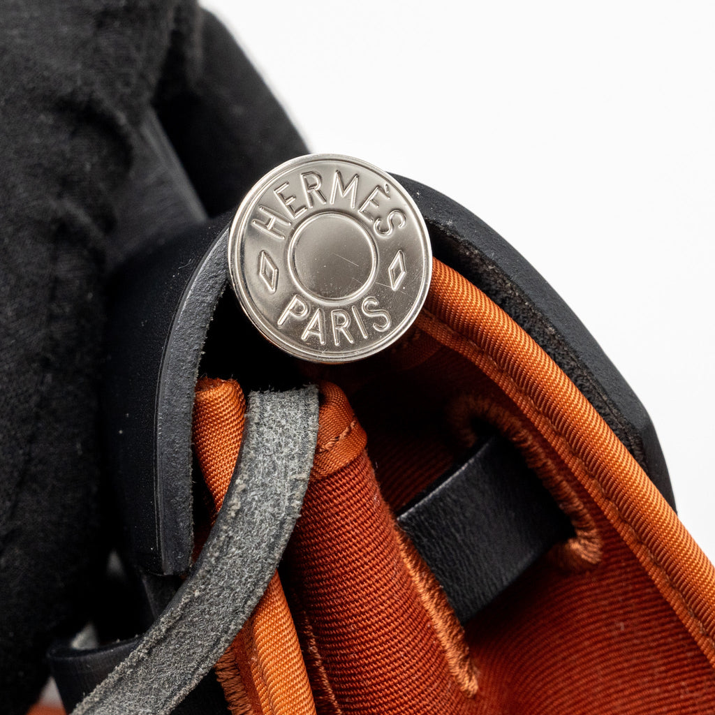 HERMES HERBAG 31 ZIP BAG CANVAS/ HUNTER LEATHER CUIVRE / BLACK SHW