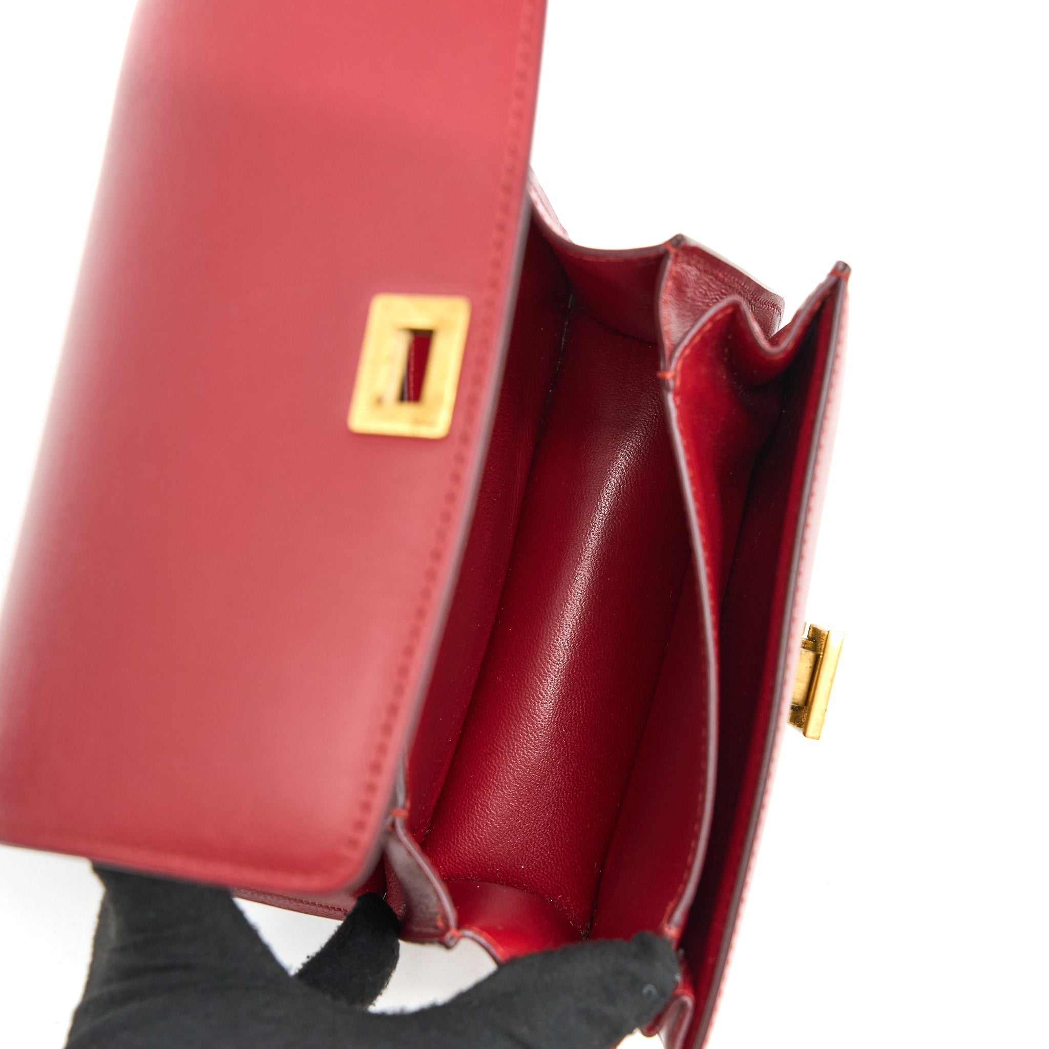CELINE MINI BOX CALFSKIN RED GHW