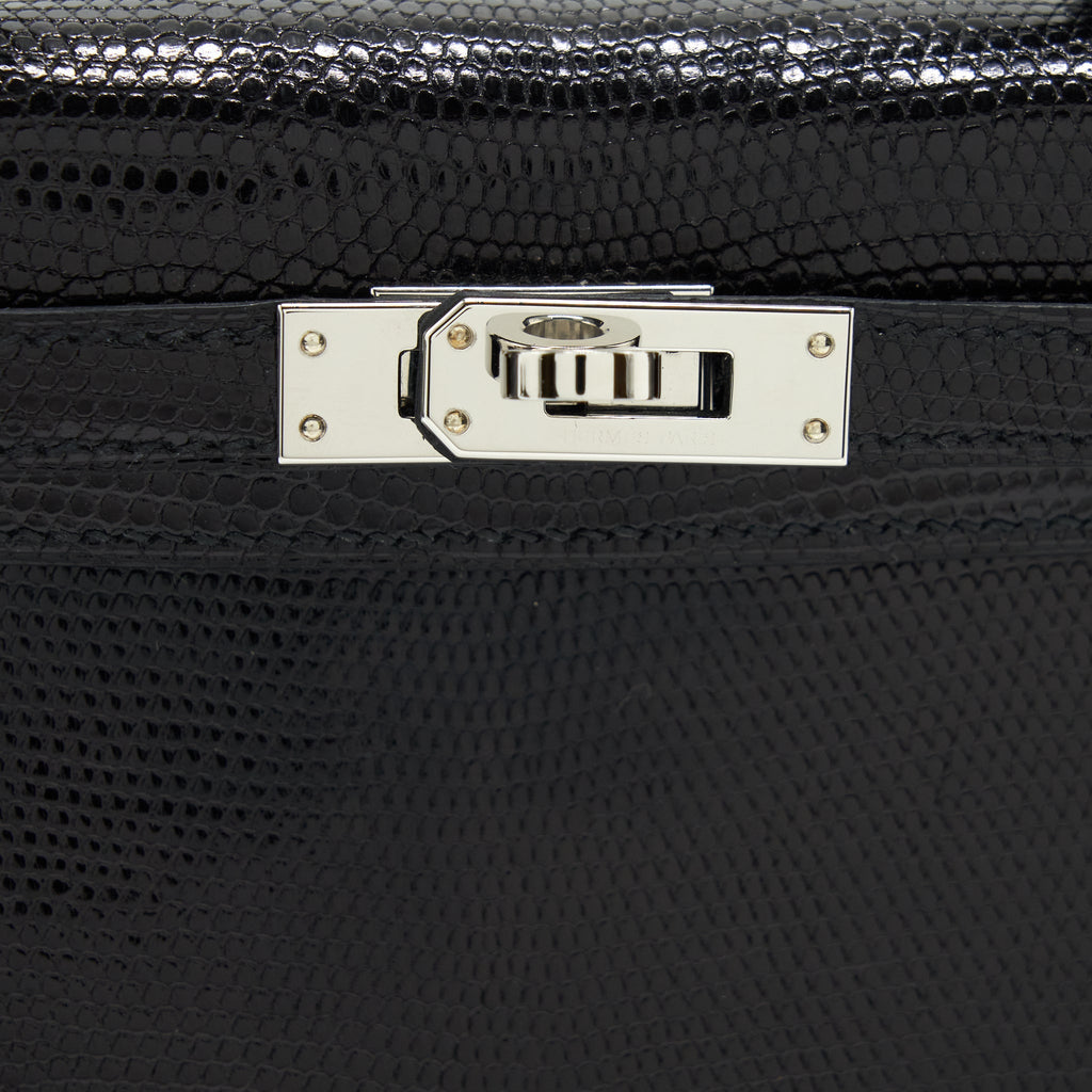 HERMES MINI KELLY 20CM LIZARD BLACK SHW