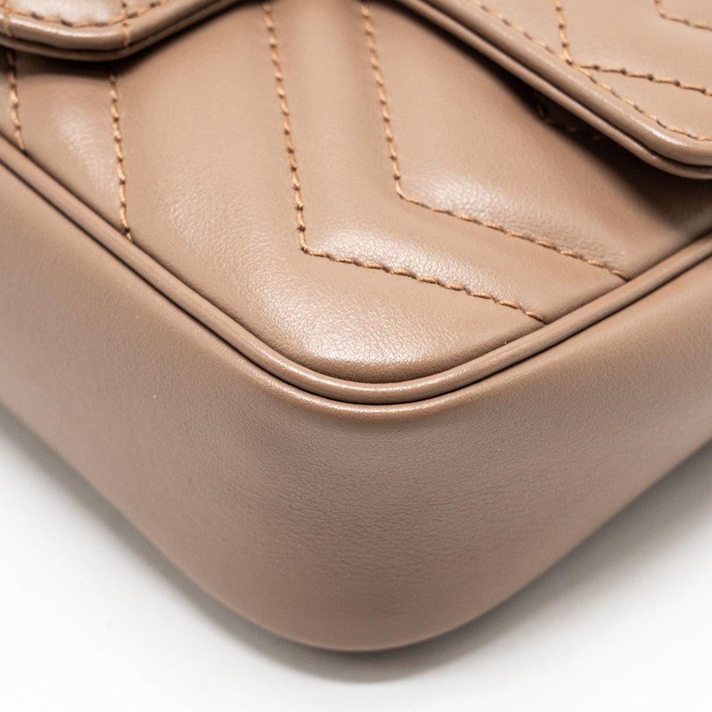 GUCCI GG MARMONT SUPER MINI BAG CALFSKIN BEIGE GHW