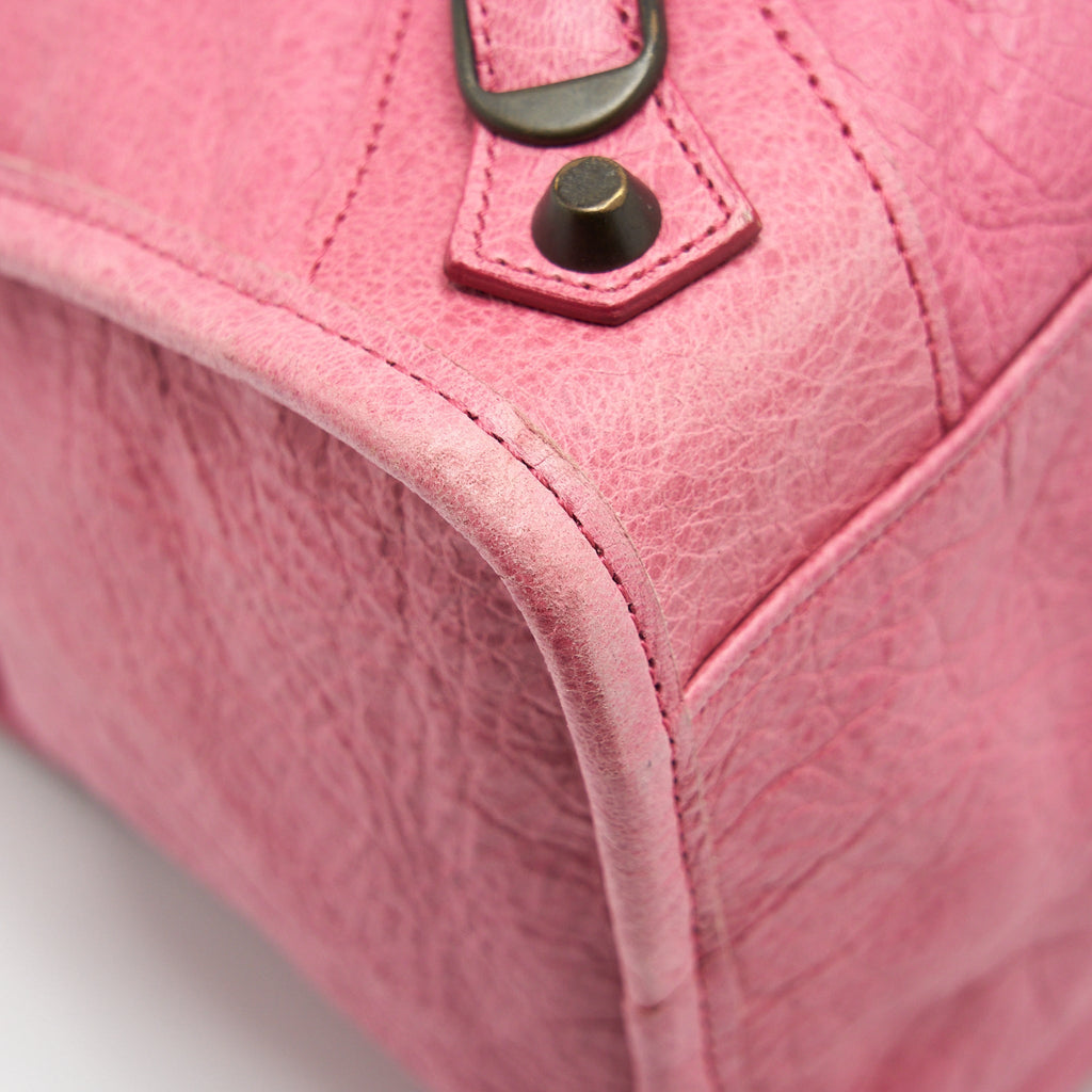 BALENCIAGA CLASSIC CITY BAG PINK RUTHENIUM HARDWARE