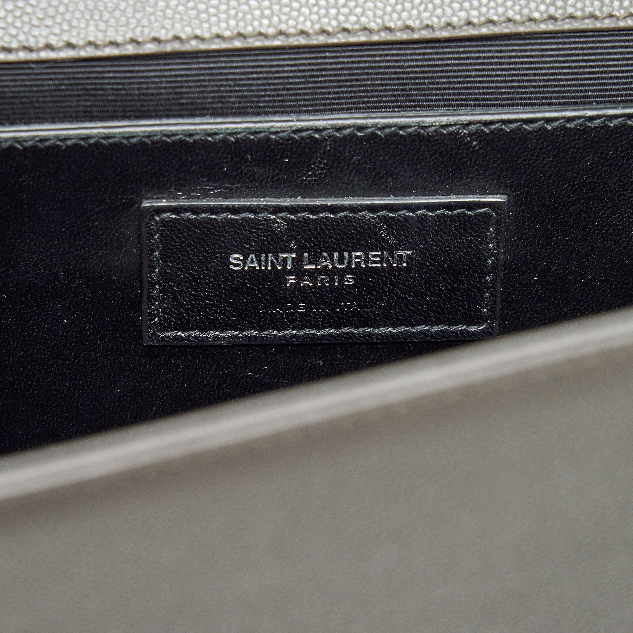 SAINT LAURENT(YSL) LARGE MONOGRAMME KATE CHAIN BAG GRAINED CALFSKIN GREY SHW