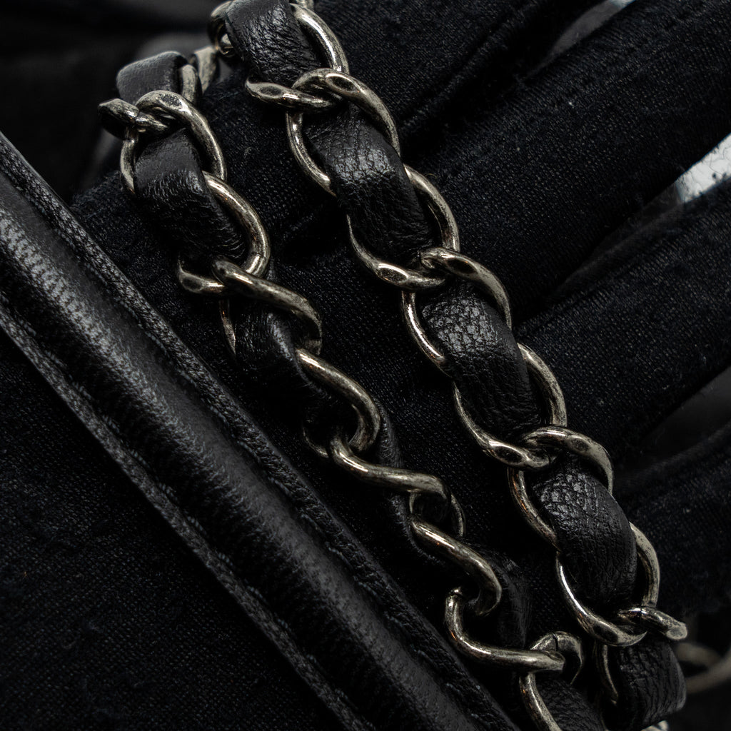 CHANEL BUCKET BAG GOATSKIN/SUE CALFSKIN BLACK SHW