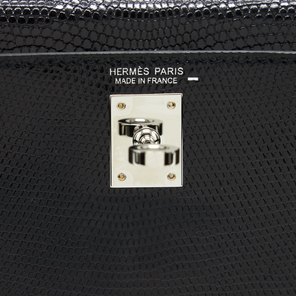 HERMES MINI KELLY 20CM LIZARD BLACK SHW