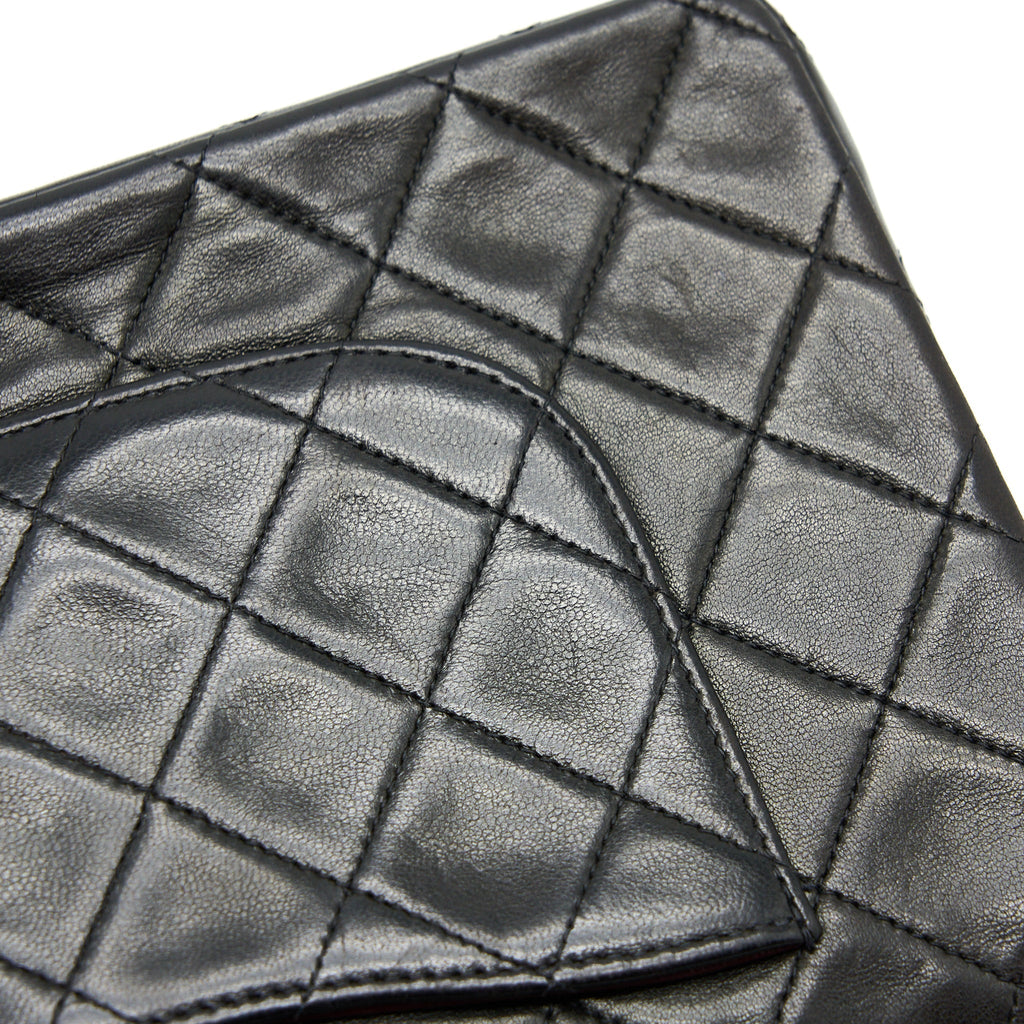 CHANEL VINTAGE CLASSIC DOUBLE FLAP BAG LAMBSKIN BLACK GHW