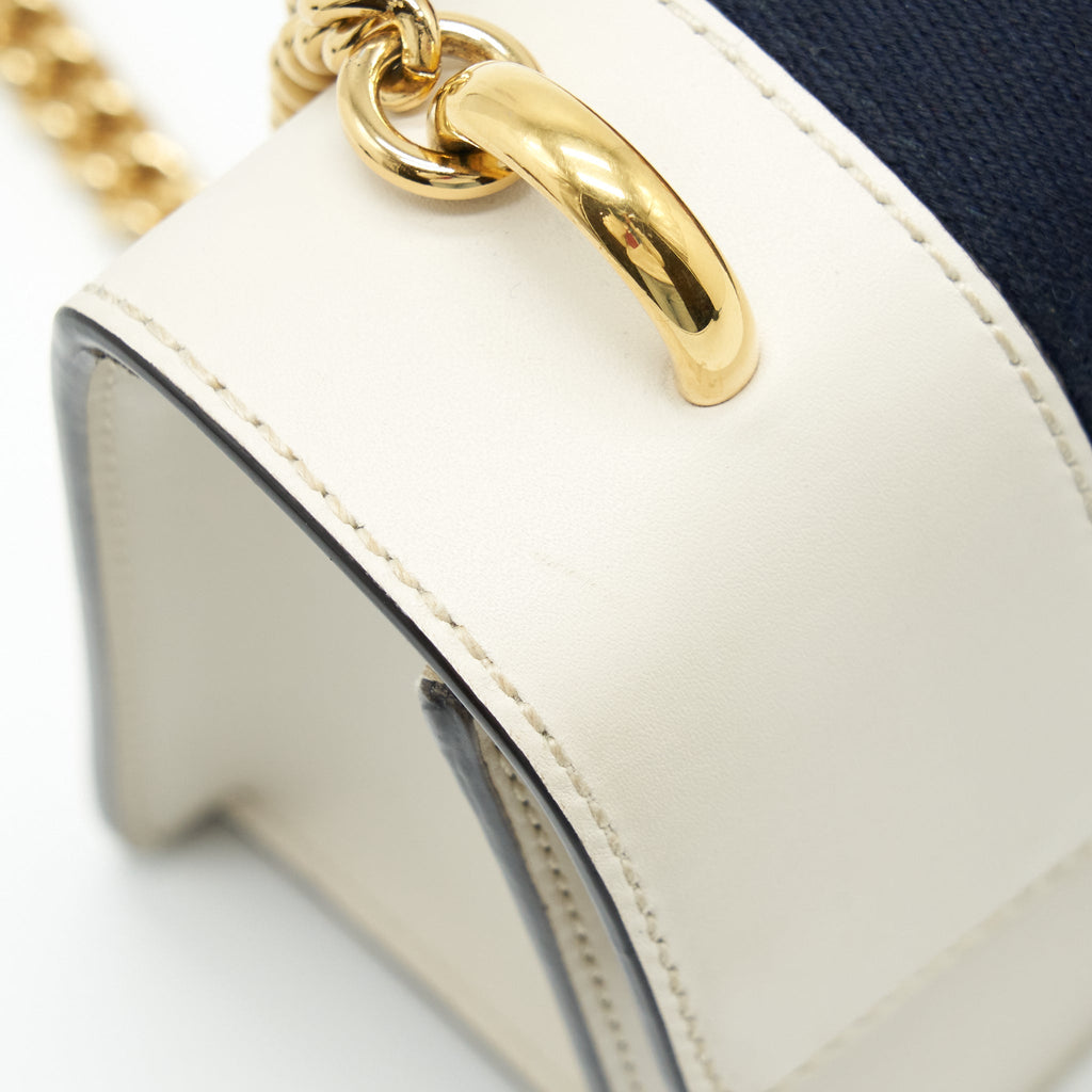 GUCCI MINI SYLVIE CHAIN BAG WHITE GHW