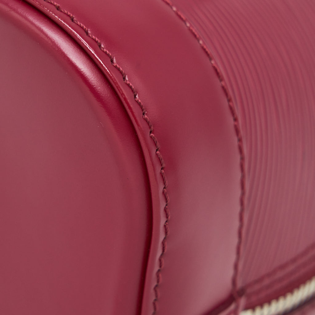 LOUIS VUITTON ALMA PM EPI DARK RED SHW WITH INITIAL J.Y ON KEY TAG