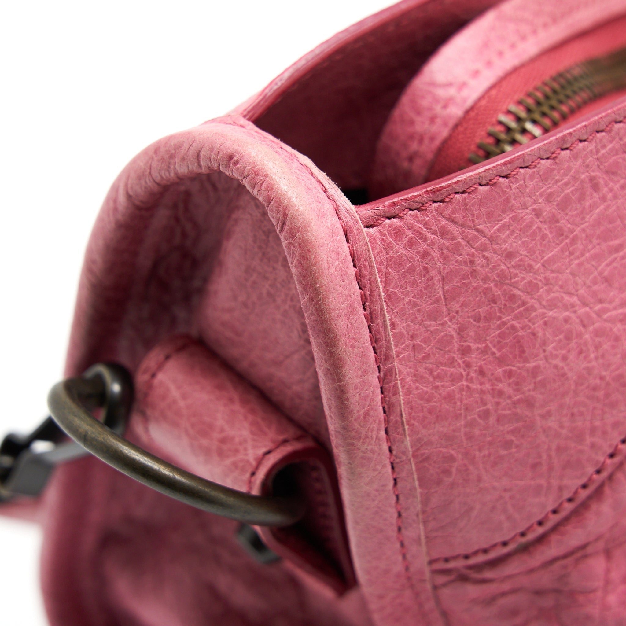 BALENCIAGA CLASSIC CITY BAG PINK RUTHENIUM HARDWARE