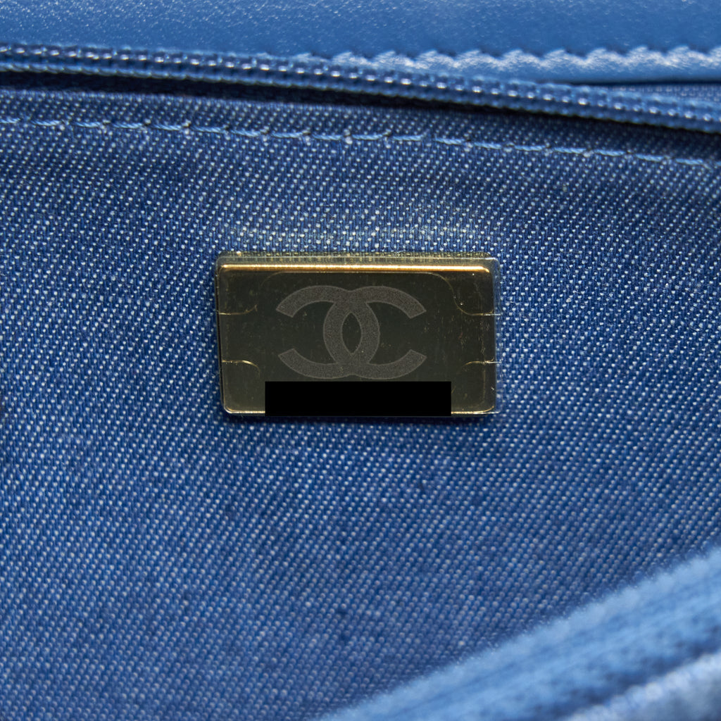CHANEL PEARL CRUSH WALLET ON CHAIN DENIM BLUE GHW (MICROCHIP)