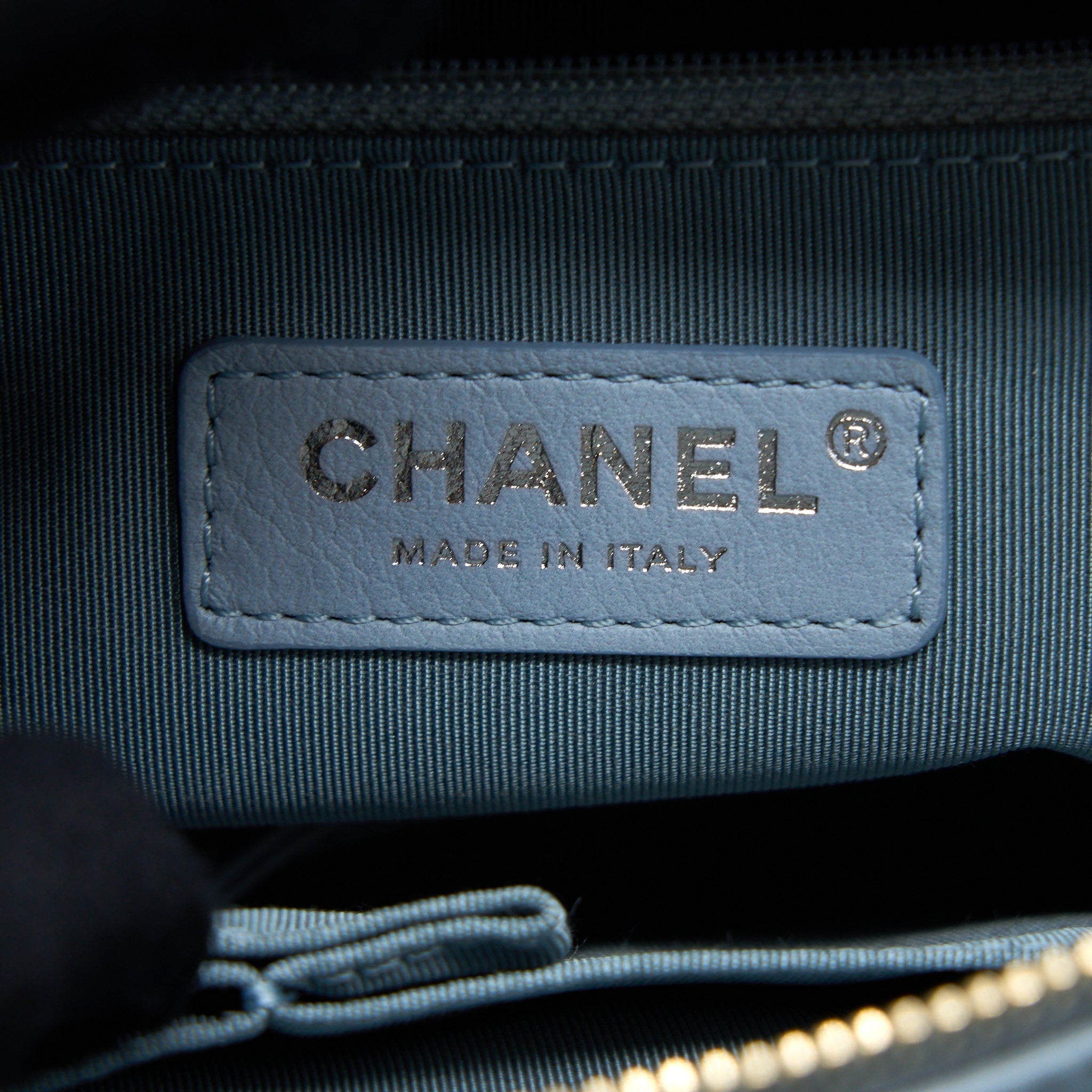 CHANEL SMALL GABRIELLE HOBO BAG LAMBSKIN LIGHT BLUE MULTICOLOUR HARDWARE