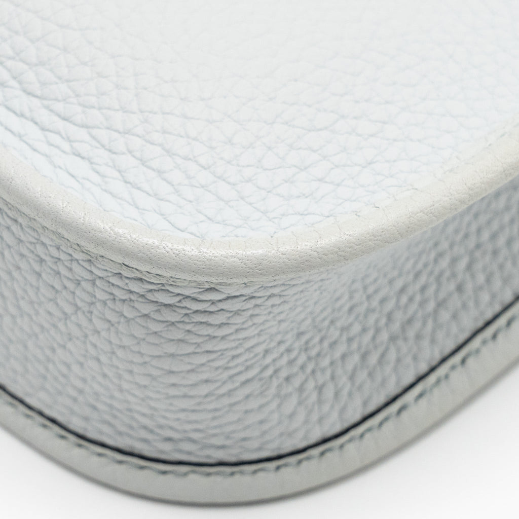 HERMES MINI EVELYN CLEMENCE BLEU PALE/BLEU INDIGO SHW