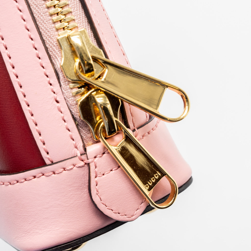 GUCCI HORSEBIT 1955 MINI TOP HANDLE BAG CALFSKIN MULTICOLOUR PINK GHW