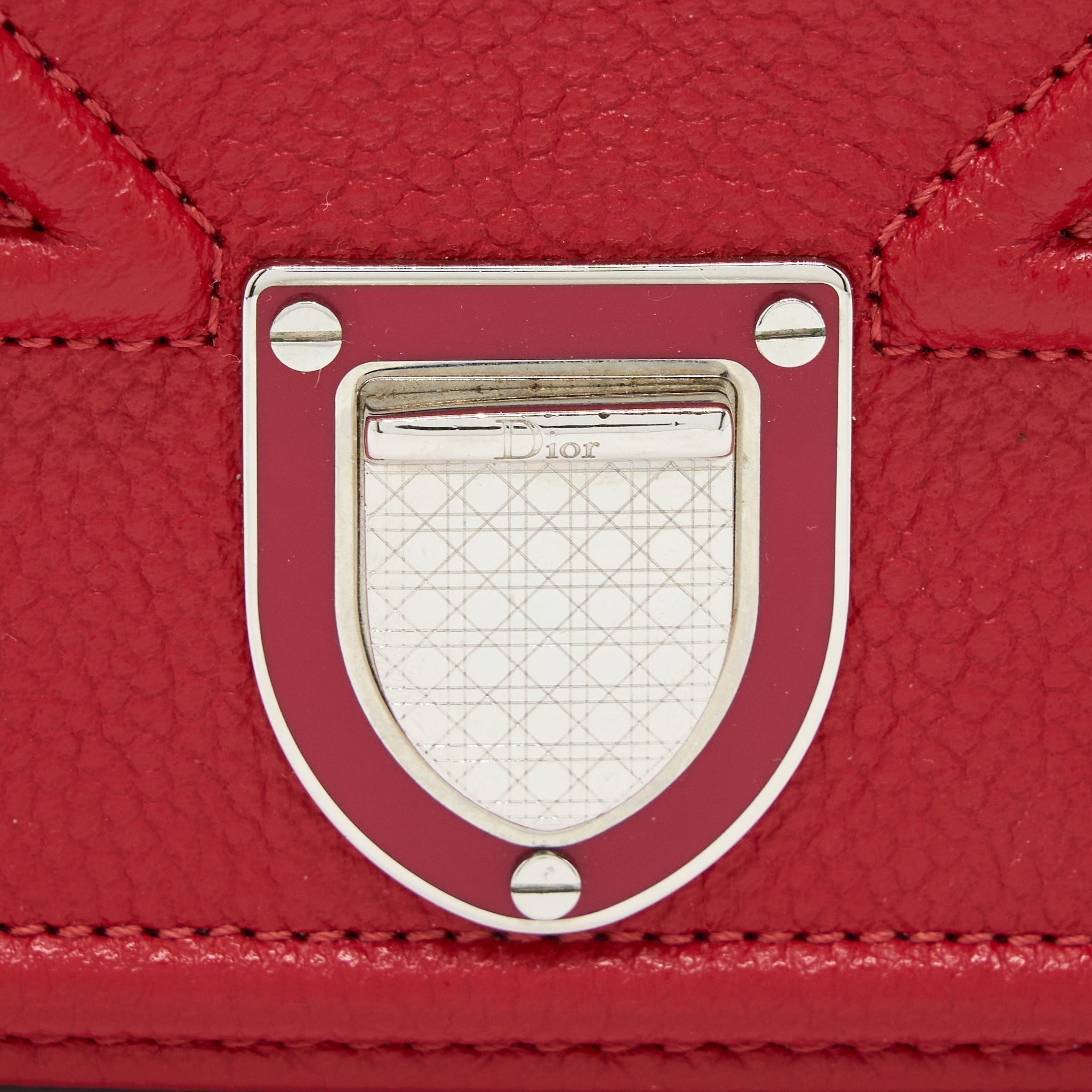 DIOR DIORAMA WALLET ON CHAIN CALFSKIN RED SHW