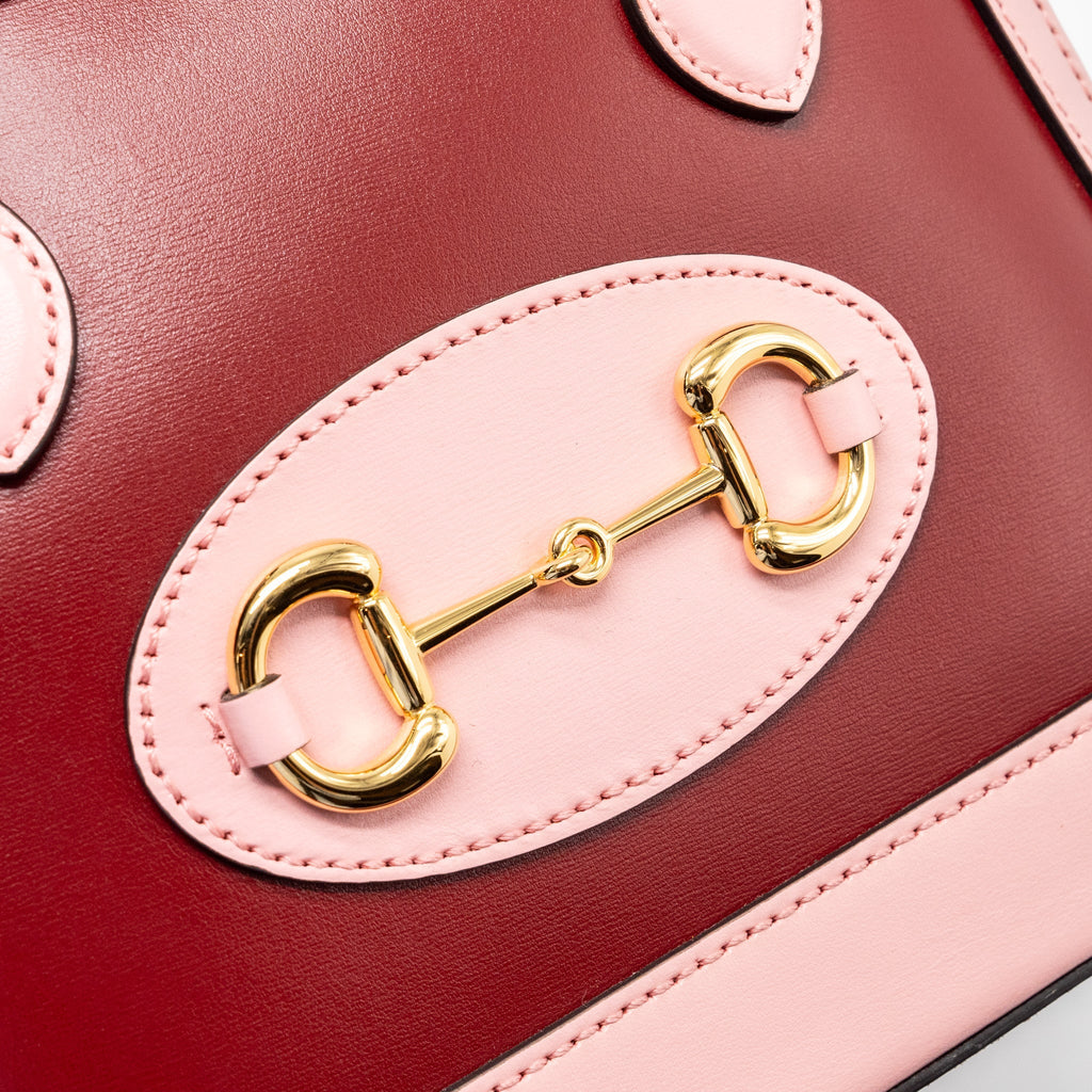 GUCCI HORSEBIT 1955 MINI TOP HANDLE BAG CALFSKIN MULTICOLOUR PINK GHW