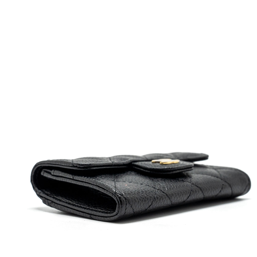 CHANEL CLASSIC FLAP CARD HOLDER CAVIAR BLACK GHW (MICROCHIP)