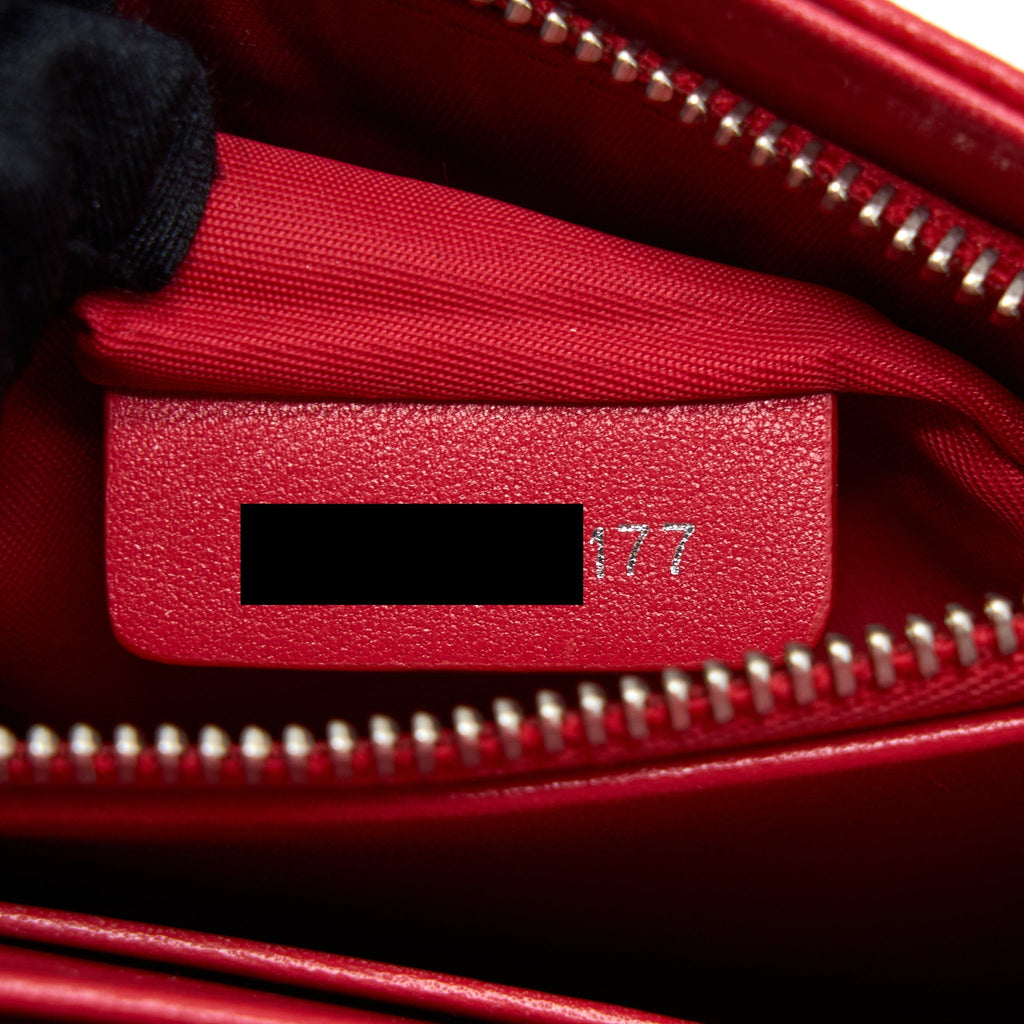 DIOR DIORAMA WALLET ON CHAIN CALFSKIN RED SHW