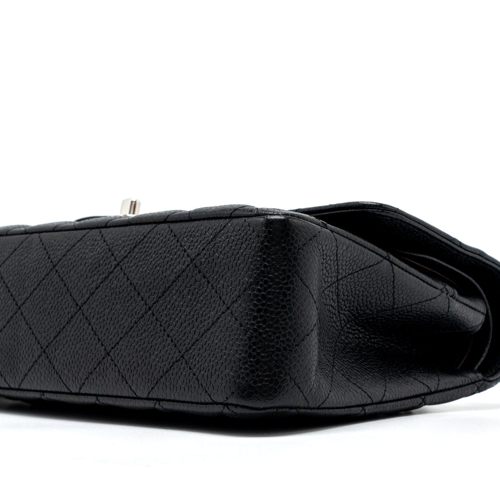 CHANEL MEDIUM CLASSIC DOUBLE FLAP BAG CAVIAR BLACK SHW
