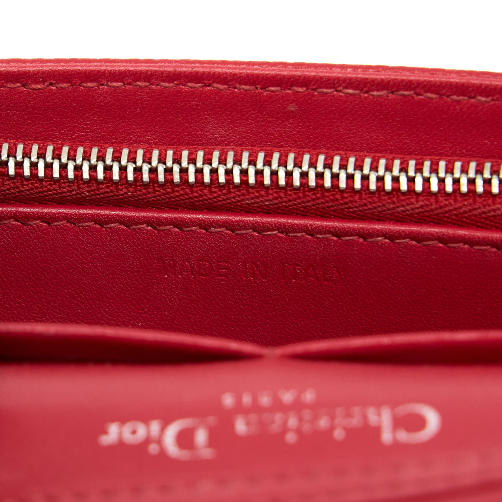 DIOR DIORAMA WALLET ON CHAIN CALFSKIN RED SHW