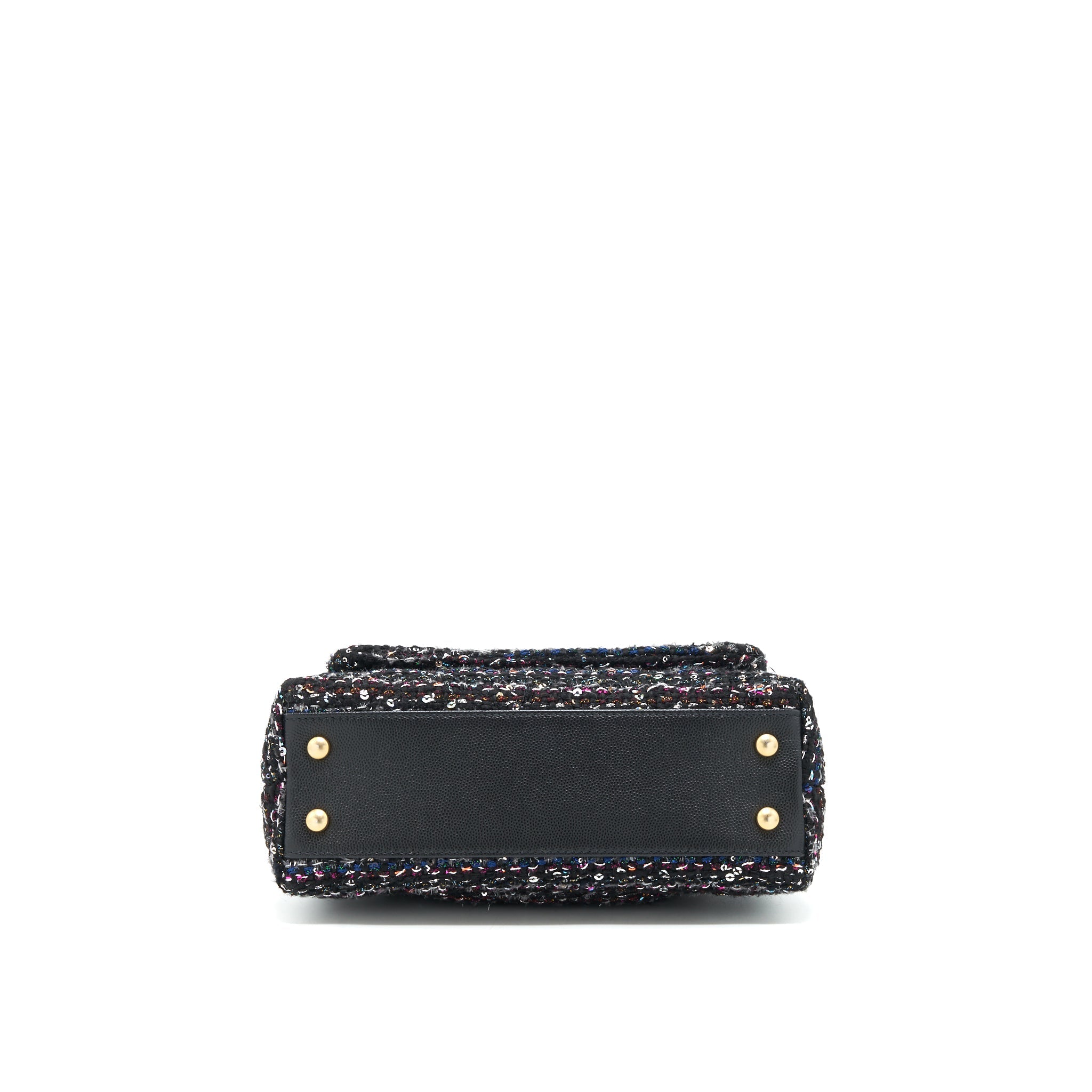 CHANEL SMALL TWEED COCO HANDLE 24CM BLACK GHW