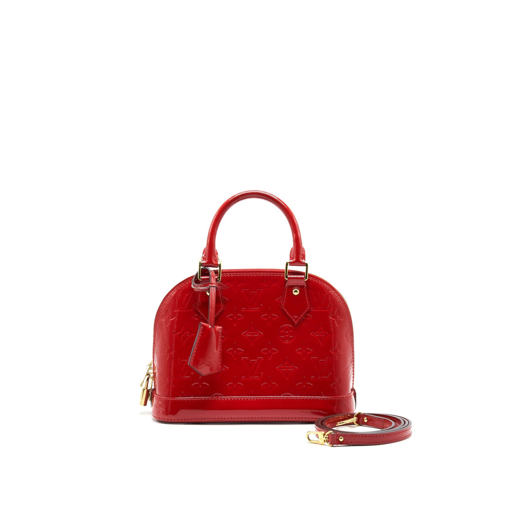 LOUIS VUITTON ALMA BB IN PATENT LEATHER RED