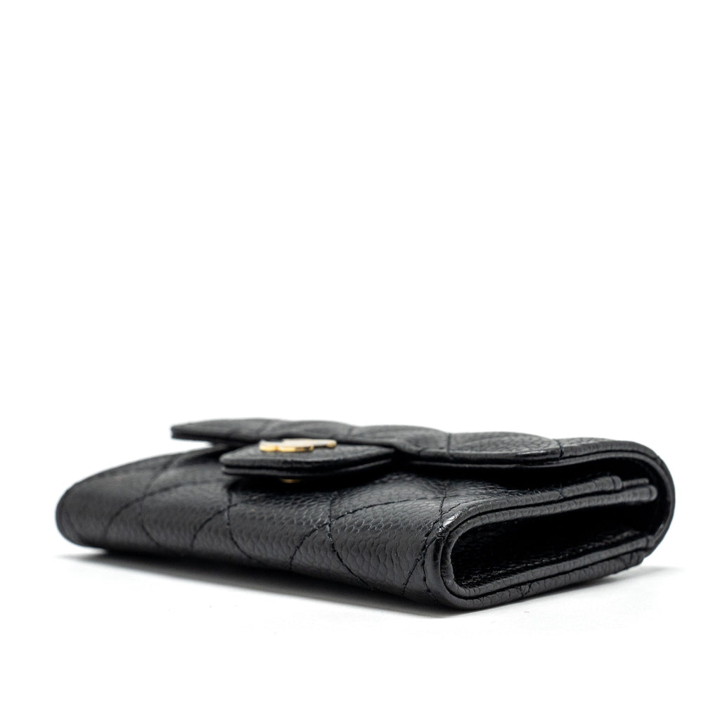 CHANEL CLASSIC FLAP CARD HOLDER CAVIAR BLACK GHW (MICROCHIP)
