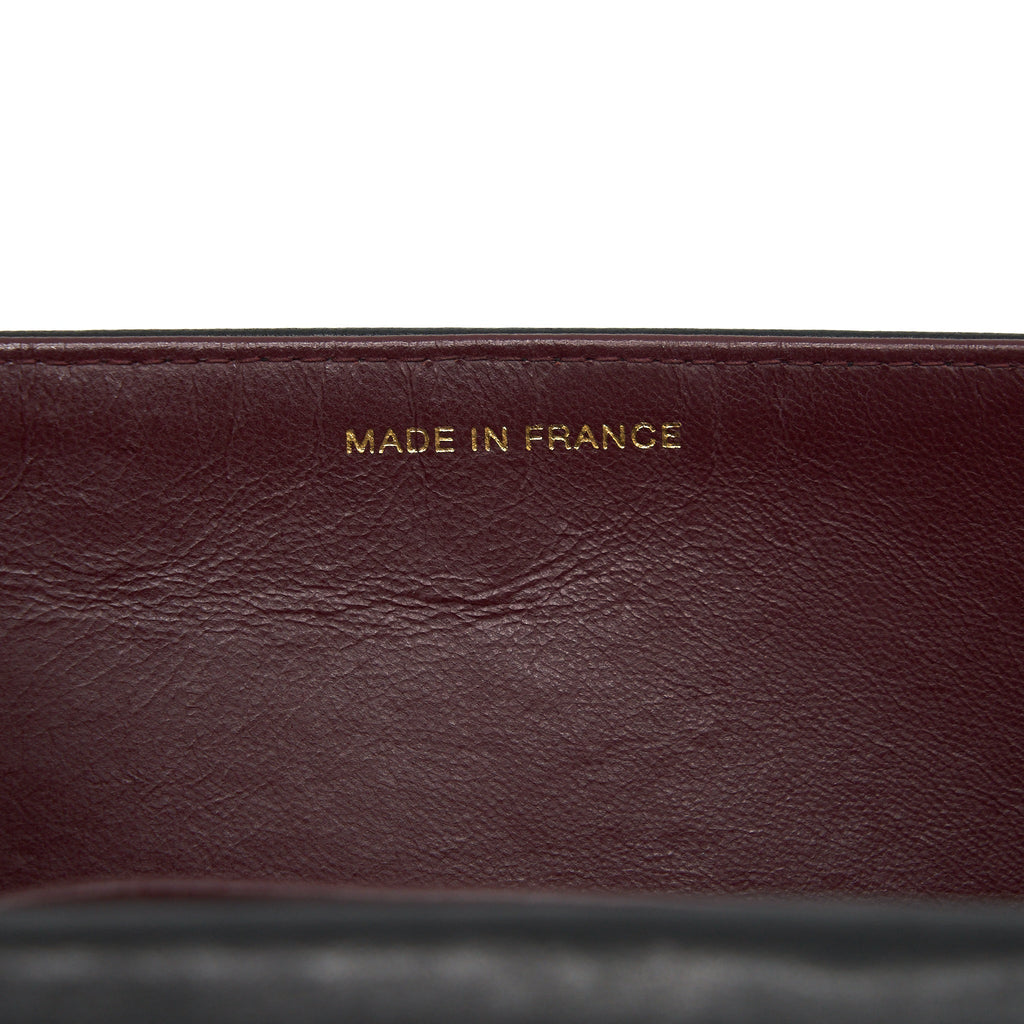 CHANEL VINTAGE QUILTED FLAP CHAIN WALLET BLACK GHW