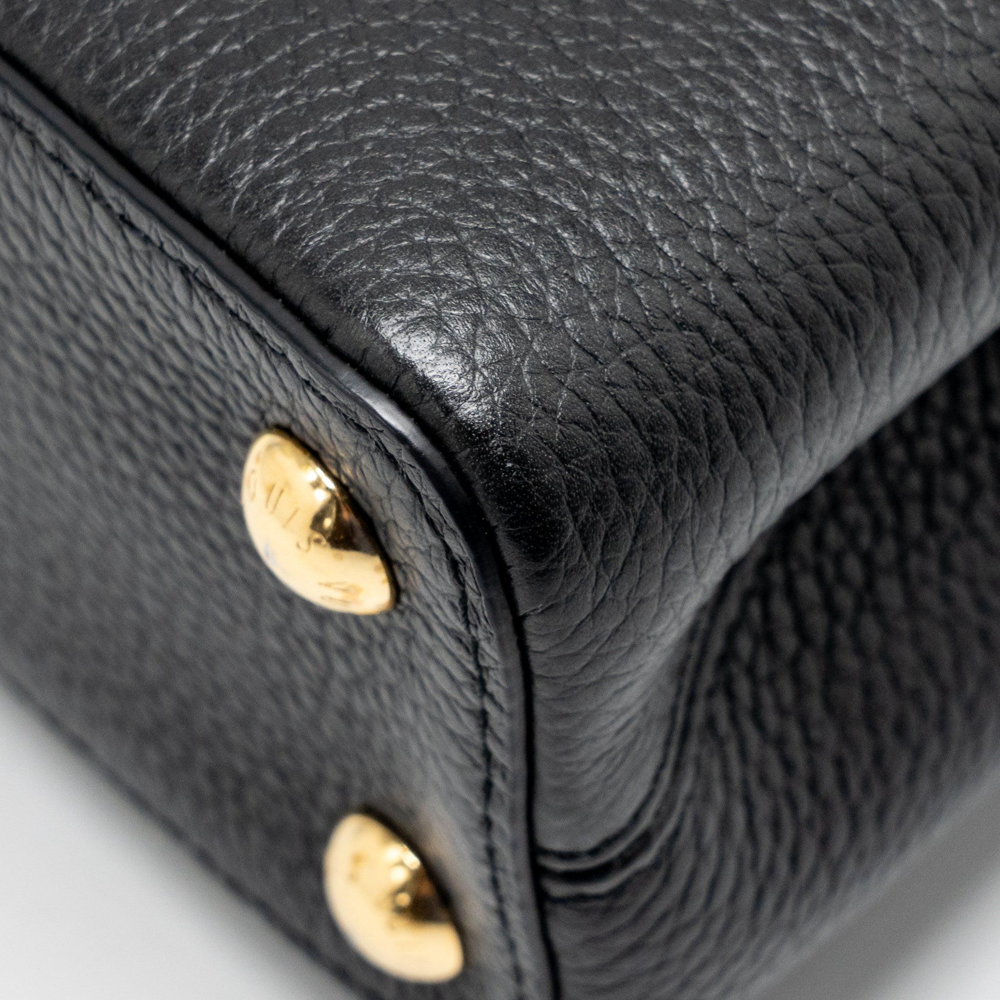 LOUIS VUITTON CAPUCINES BB WITH MONOGRAM FLOWER EMBELLISHMENTS TAURILLON BLACK GHW