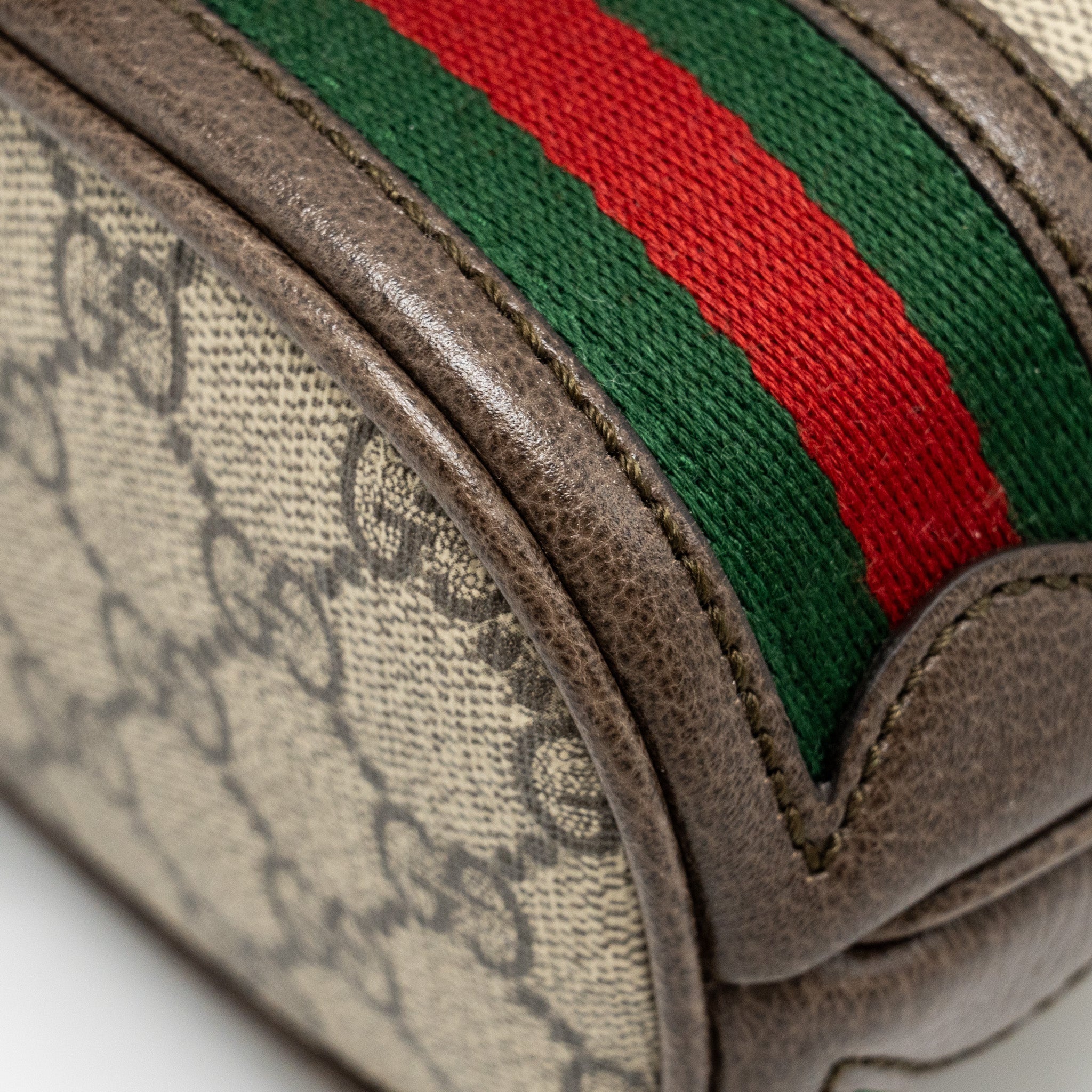 GUCCI OPHIDIA MINI BUCKET BAG GG SUPREME CANVAS BEIGE / EBONY GHW