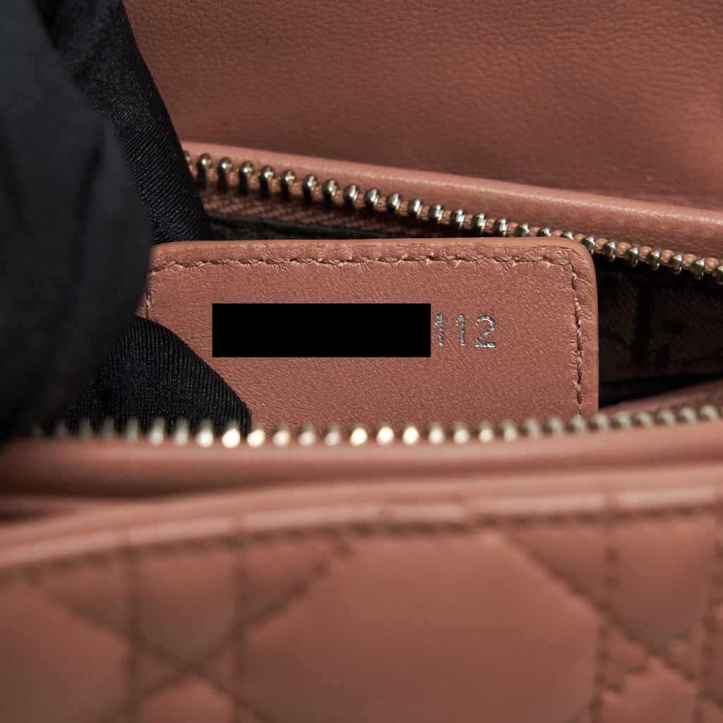 DIOR MEDIUM LADY DIOR LAMBSKIN BLUSH SHW