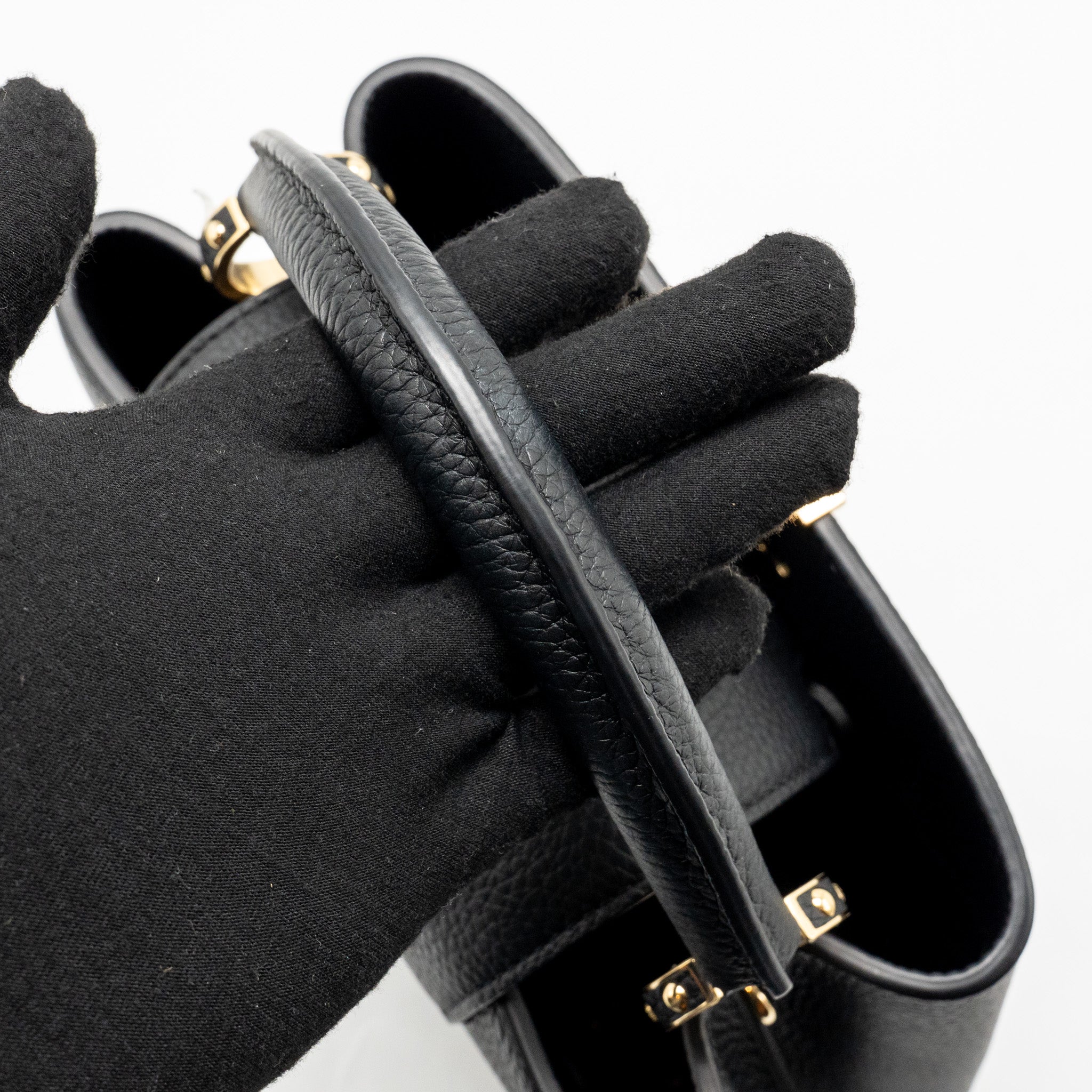LOUIS VUITTON MURAKAMI LIMITED EDITION CAPUCINES BB TAURILLON LEATHER BLACK GHW