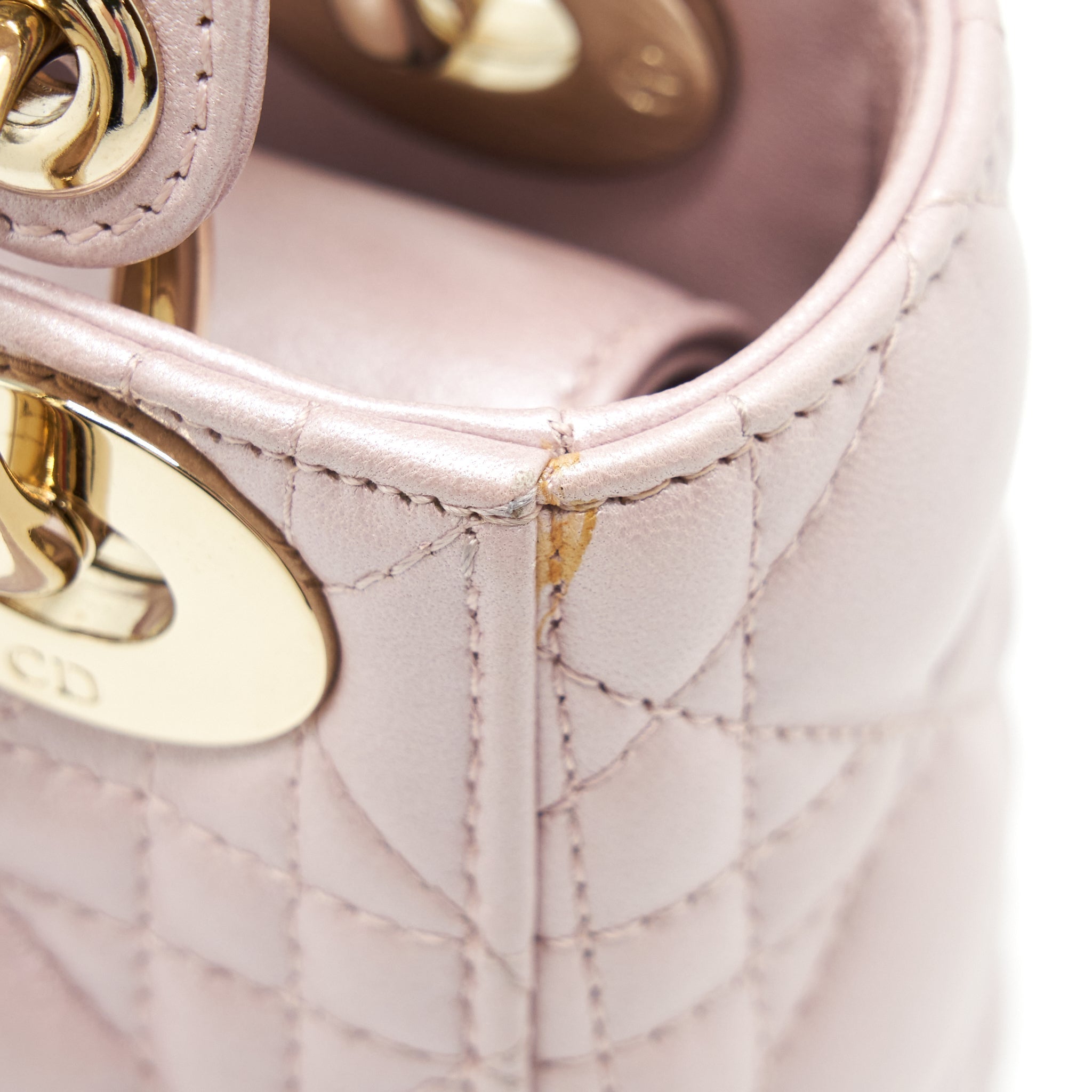 DIOR MINI LADY DIOR LAMBSKIN PINK GHW