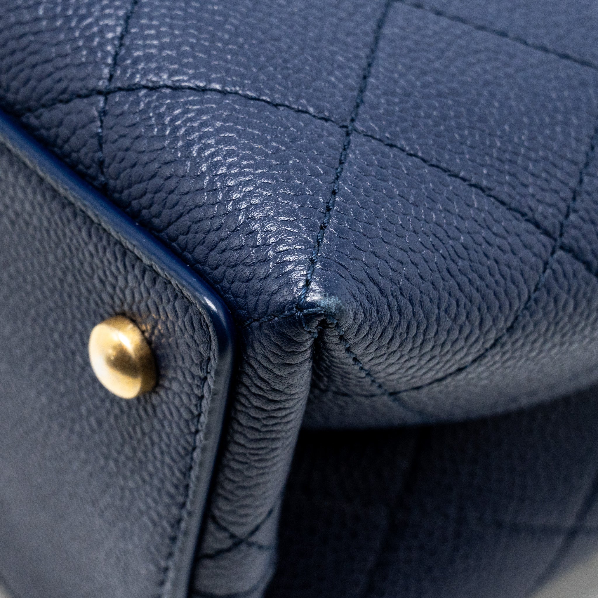 CHANEL TOP HANDLE DRAWSTRING BUCKET BAG CAVIAR NAVY  GHW