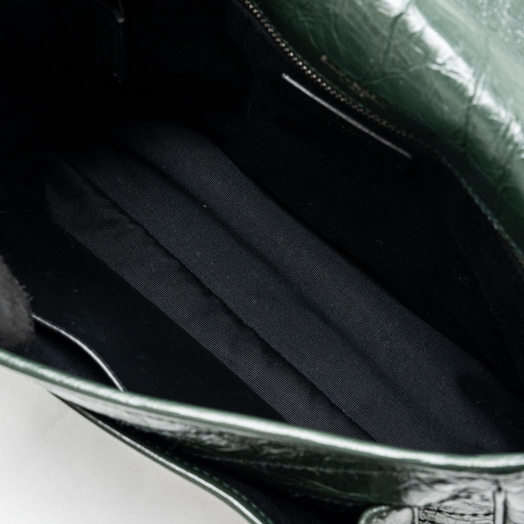 SAINT LAURENT MEDIUM NIKI CALFSKIN GREEN RUTHENIUM HARDWARE