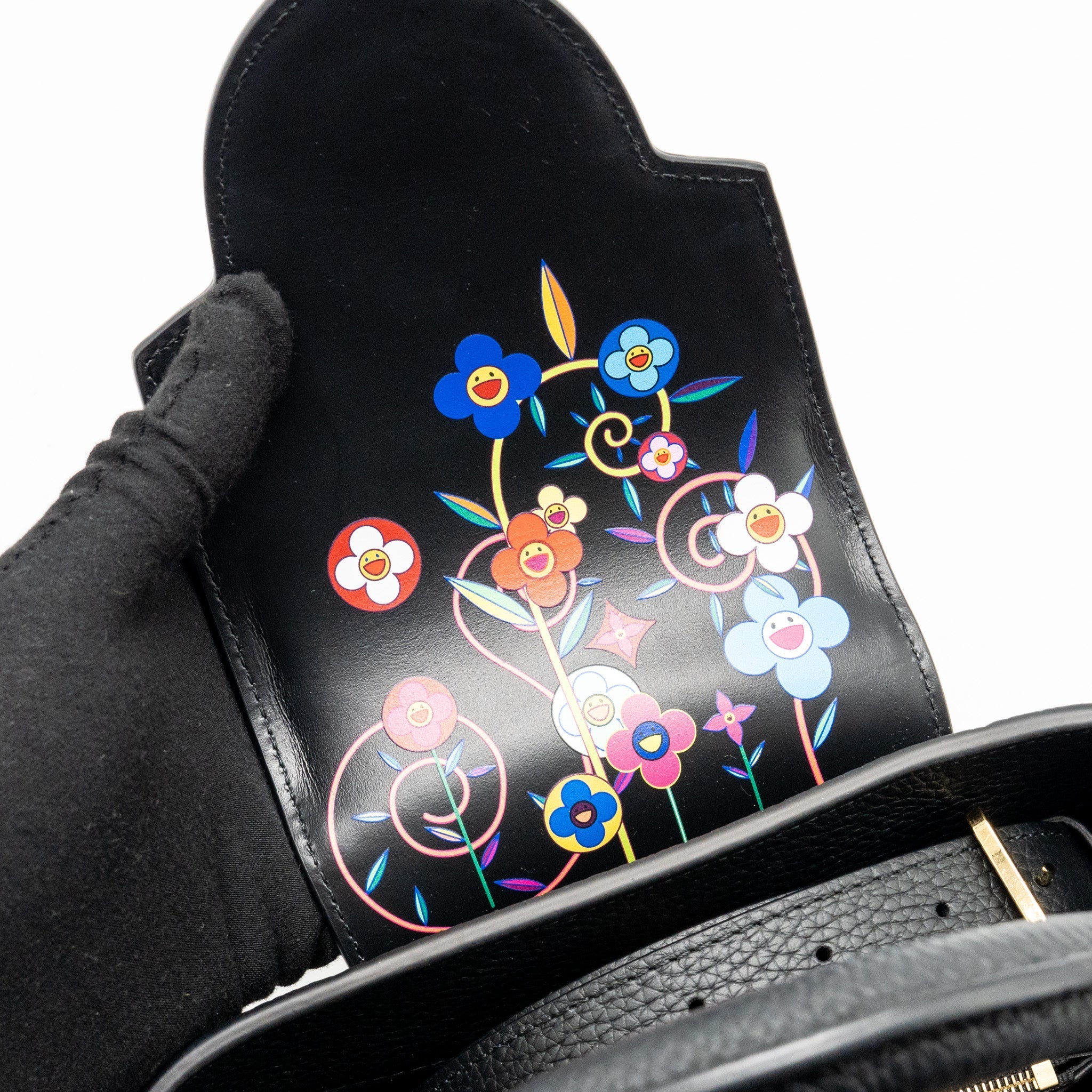 LOUIS VUITTON MURAKAMI LIMITED EDITION CAPUCINES BB TAURILLON LEATHER BLACK GHW