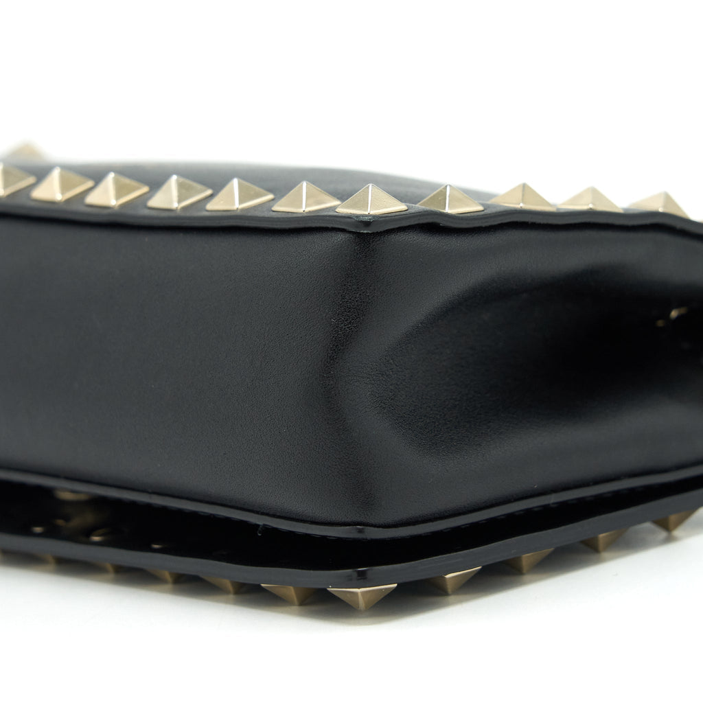 VALENTINO ROCKSTUD MINI FLAP CROSSBODY BAG BLACK LGHW