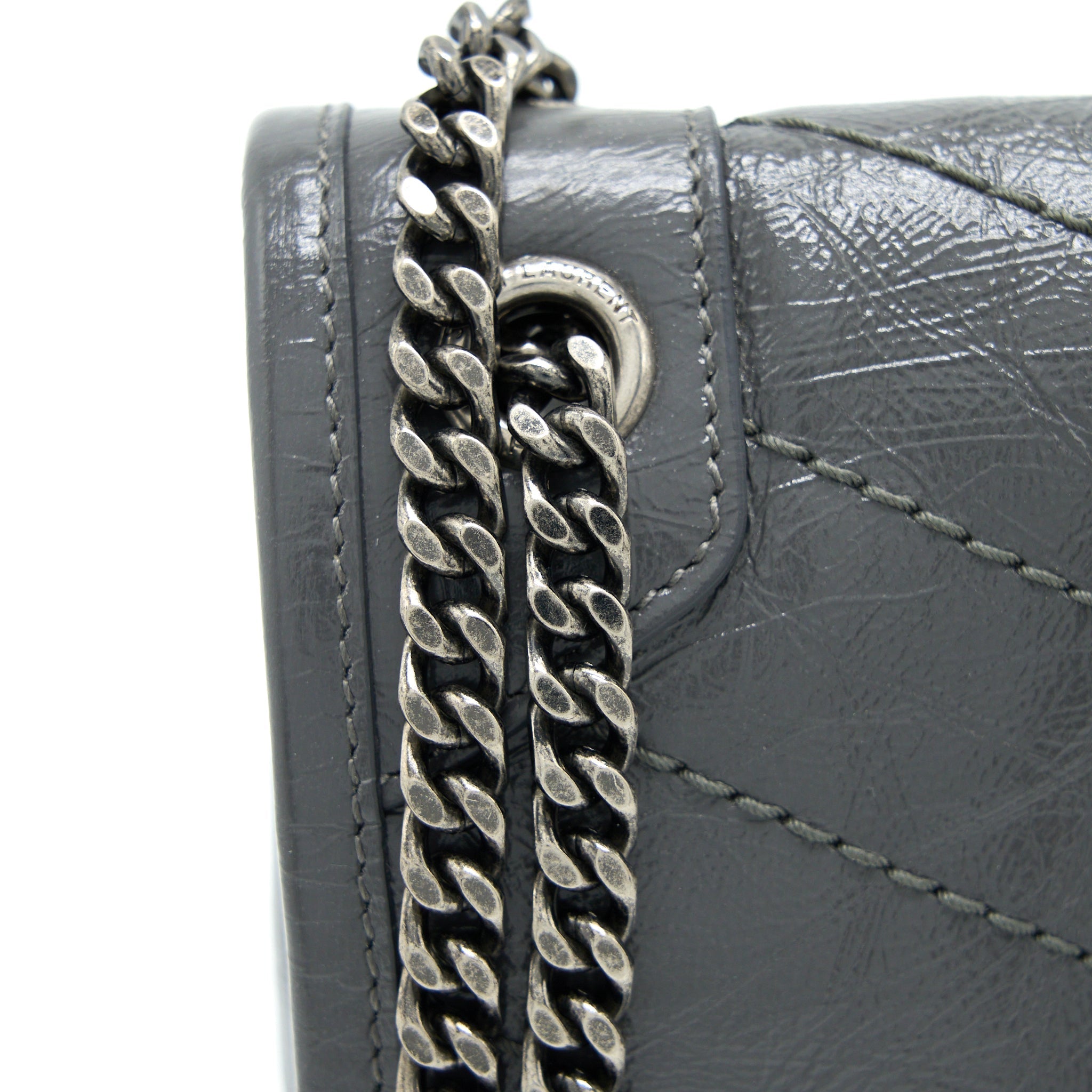 SAINT LAURENT/YSL NIKI BABY DARK GREY WITH GREY HARDWARE