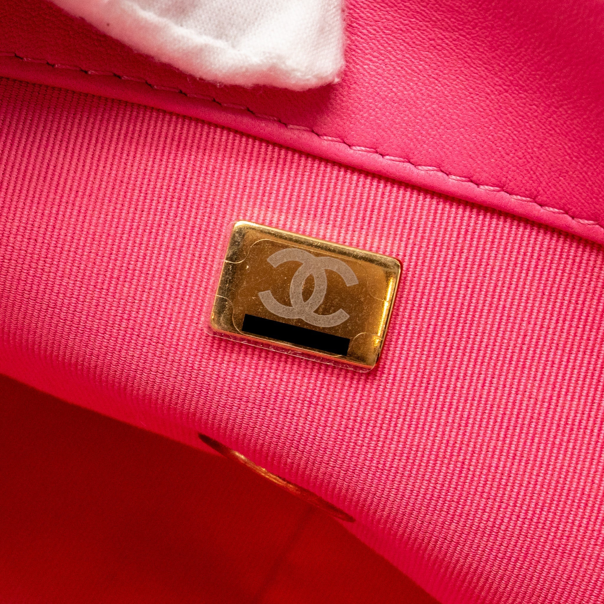 CHANEL LARGE 19 BAG LAMBSKIN PINK MULTICOLOUR HARDWARE (MICROCHIP)