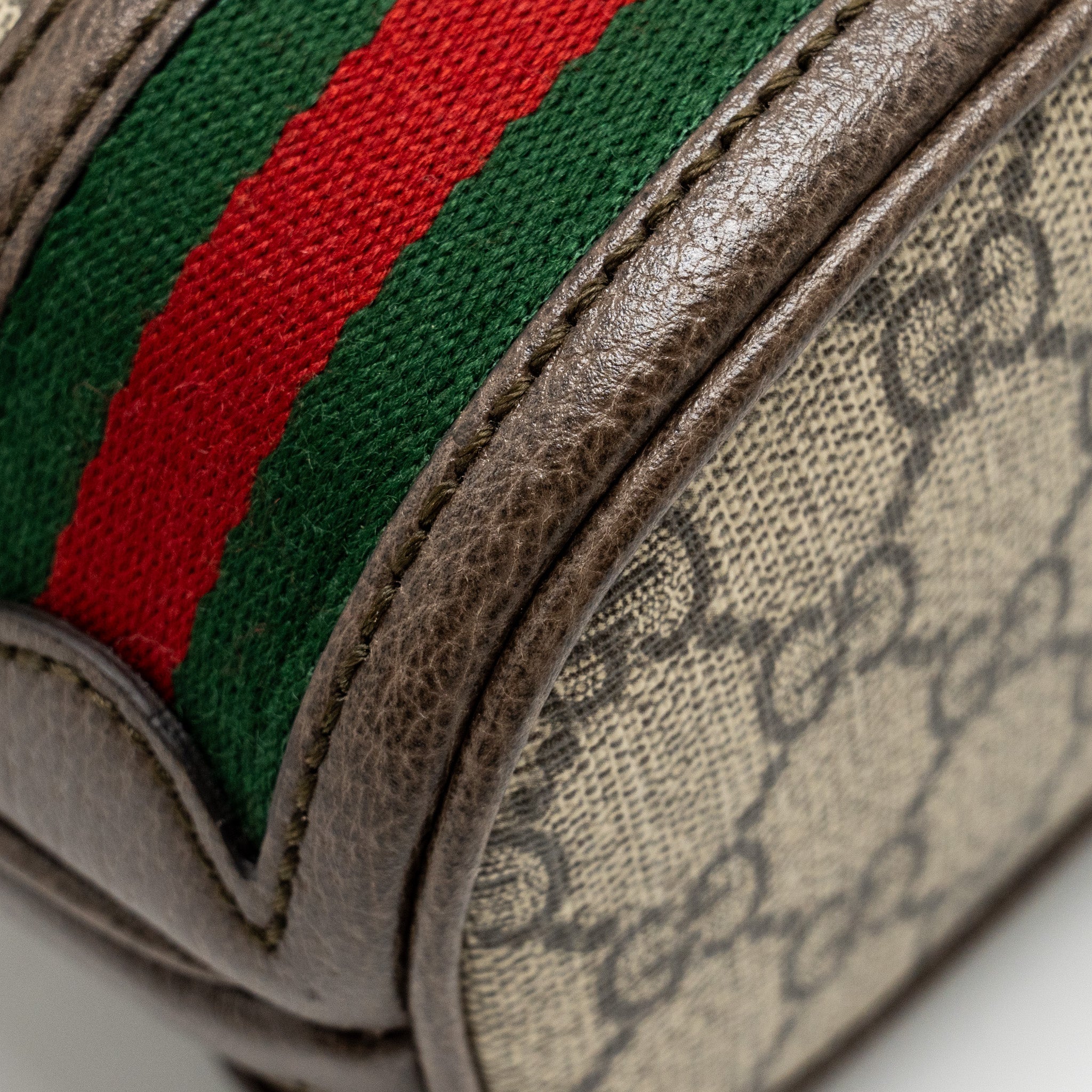 GUCCI OPHIDIA MINI BUCKET BAG GG SUPREME CANVAS BEIGE / EBONY GHW
