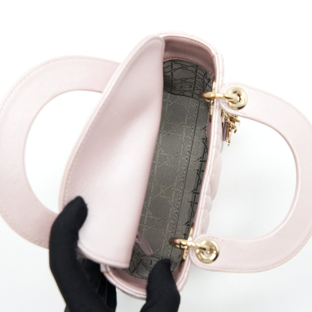 DIOR MINI LADY DIOR LAMBSKIN PINK GHW