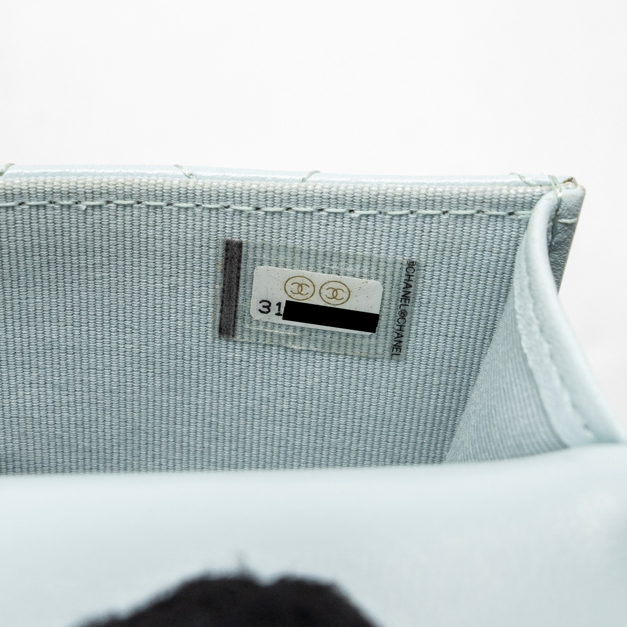 CHANEL TOP HANDLE MINI FLAP BAG WITH CHAIN LAMBSKIN LIGHT BLUE LGHW